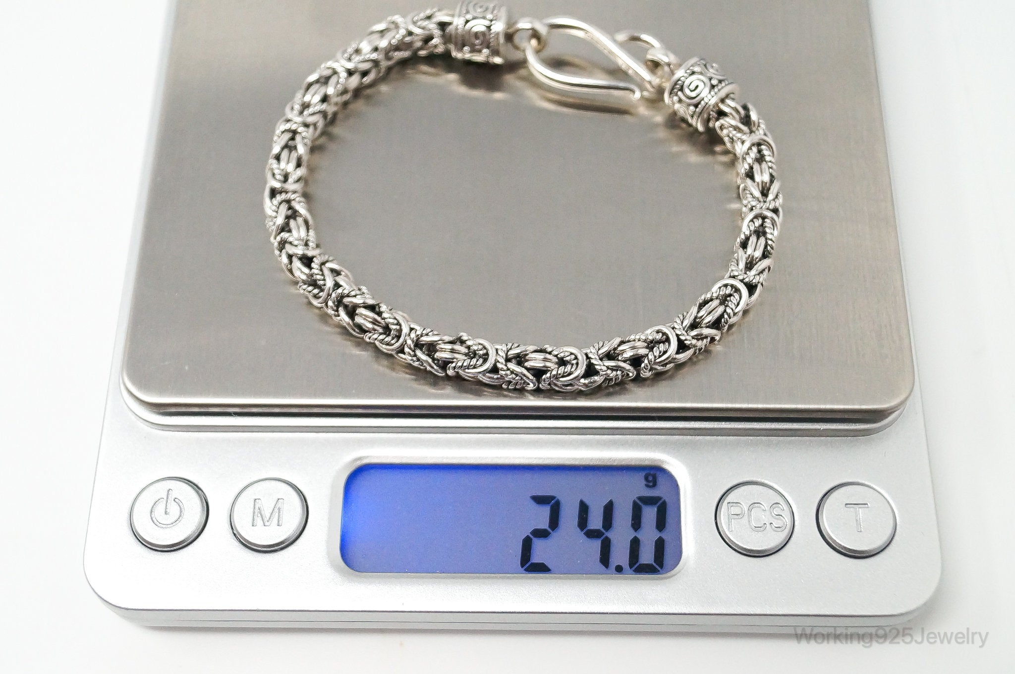 Designer BA Suarti Byzantine Chain Balinese Sterling Silver Bracelet