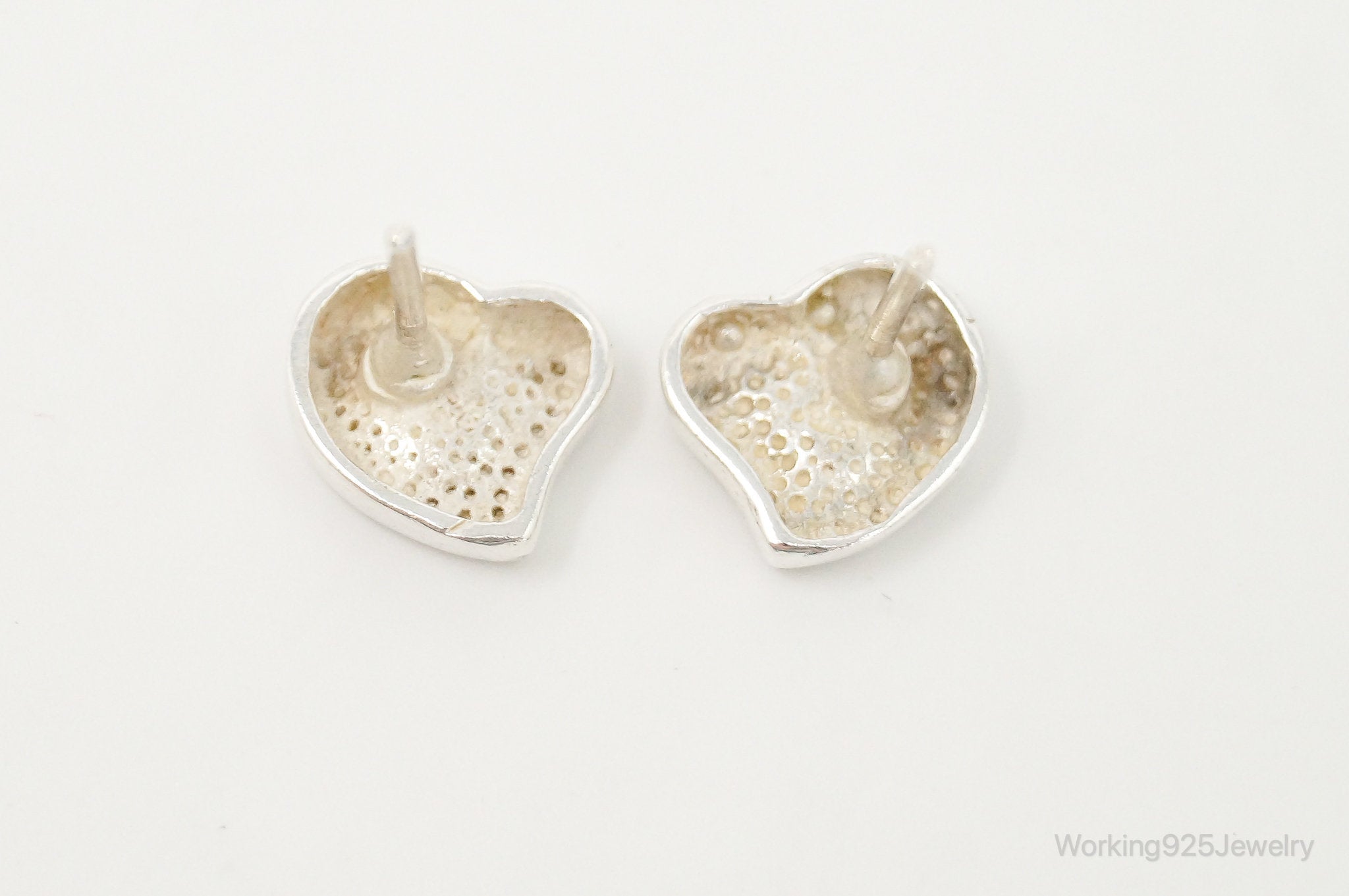 Modern Hearts Sterling Silver Earrings