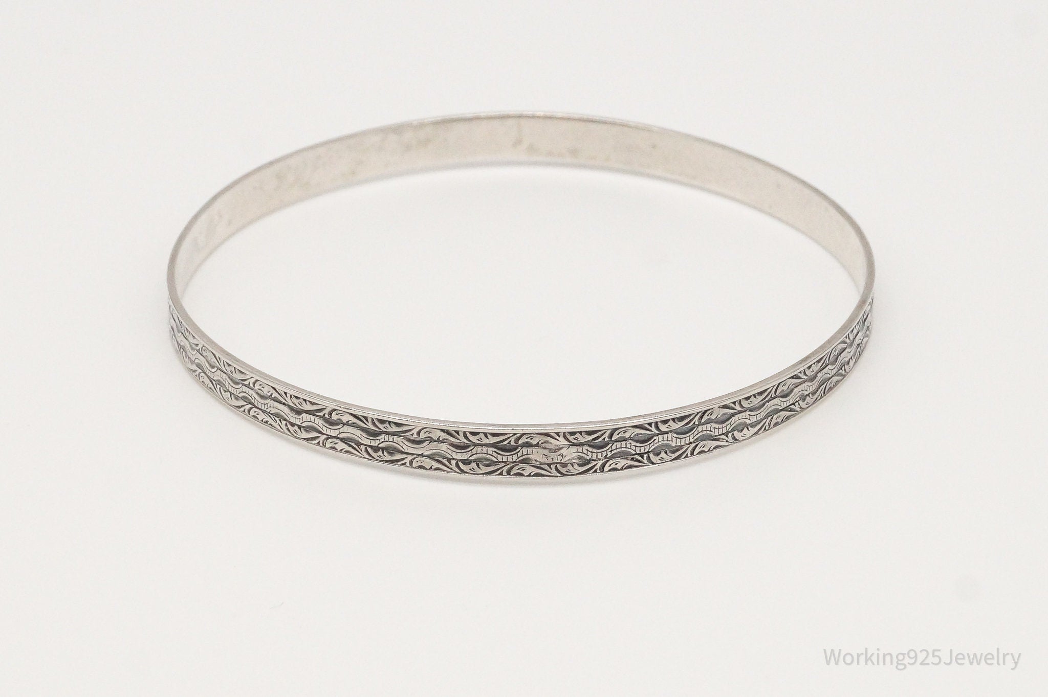 Antique Designer P & H Sterling Silver Bangle Bracelet