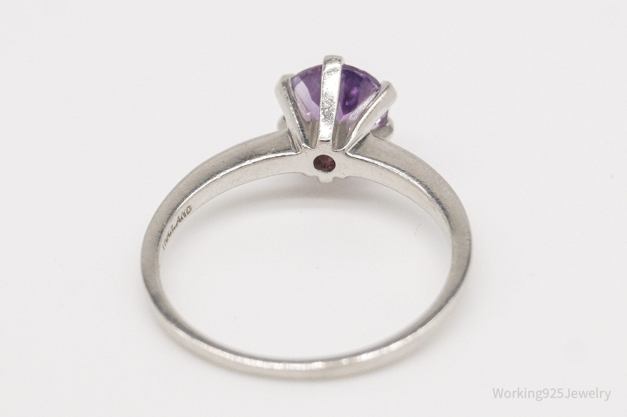 Vintage Amethyst Sterling Silver Ring - Size 8