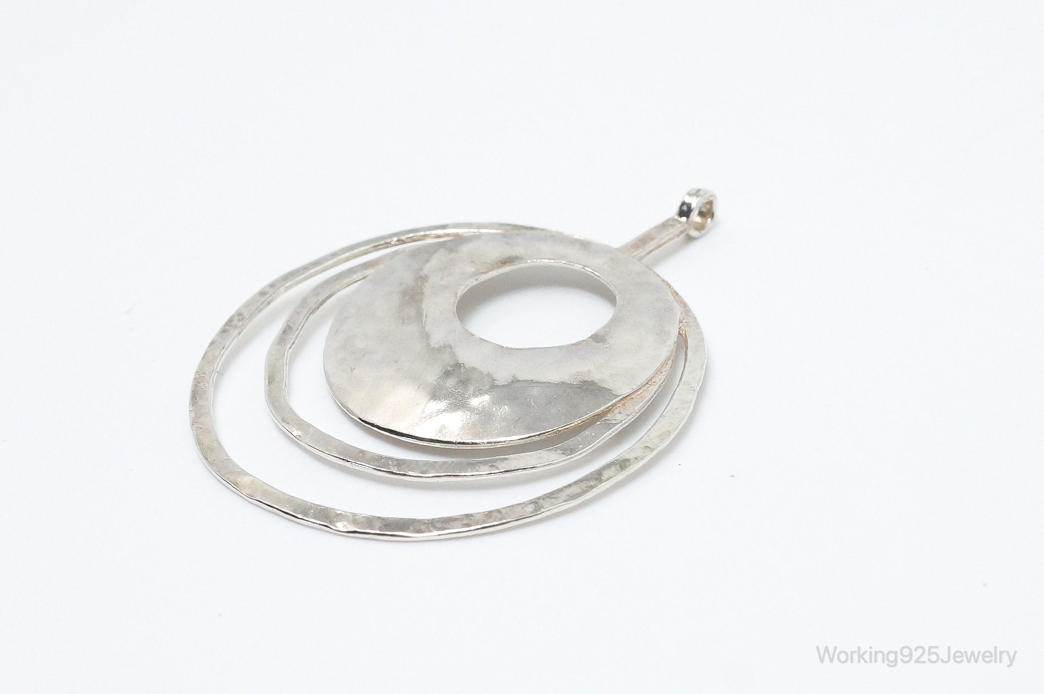 Retired Silpada Hammered Rings Sterling Silver Necklace Pendant