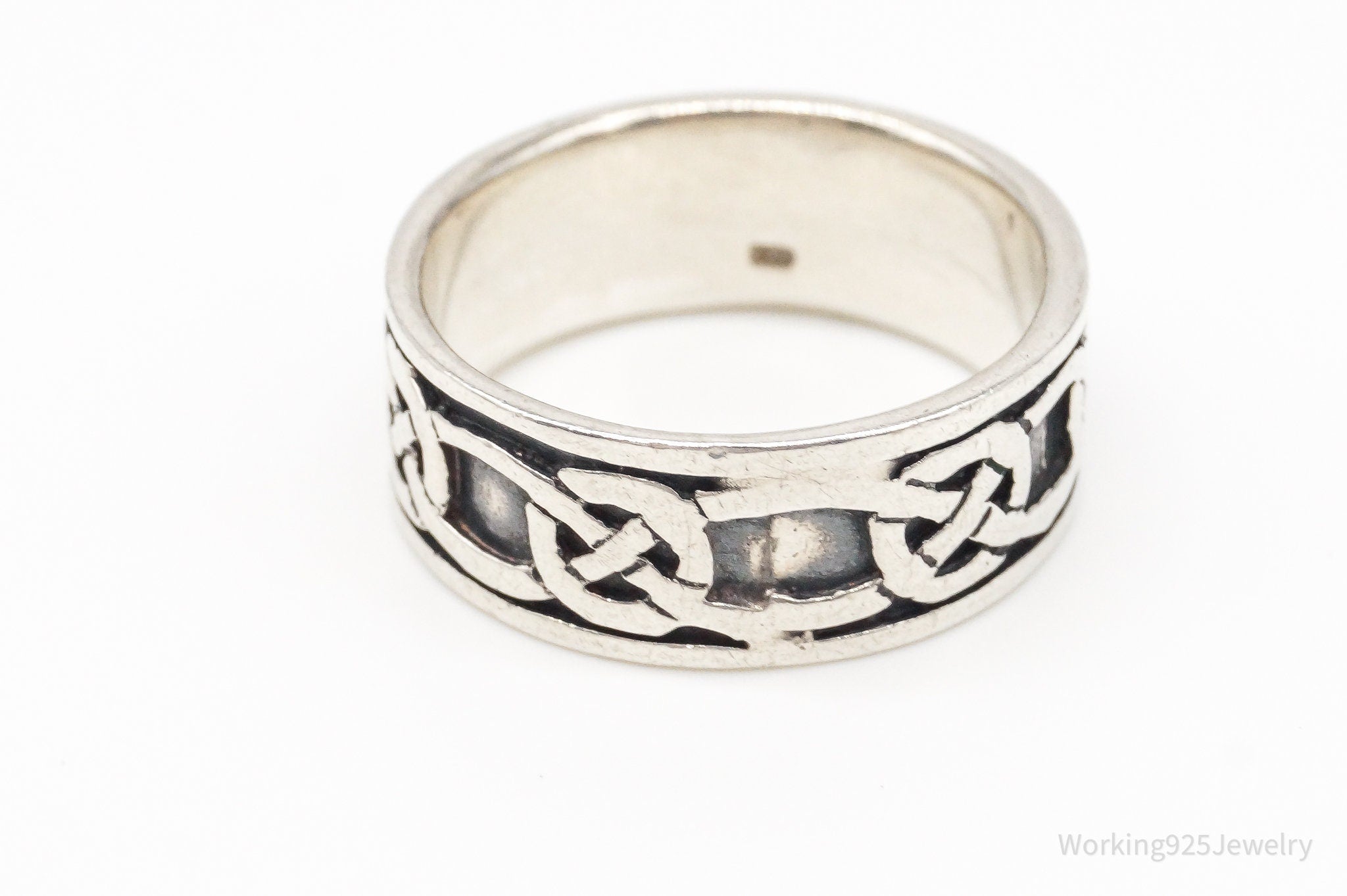 Vintage Celtic Knot Sterling Silver Band Ring Size 7.5