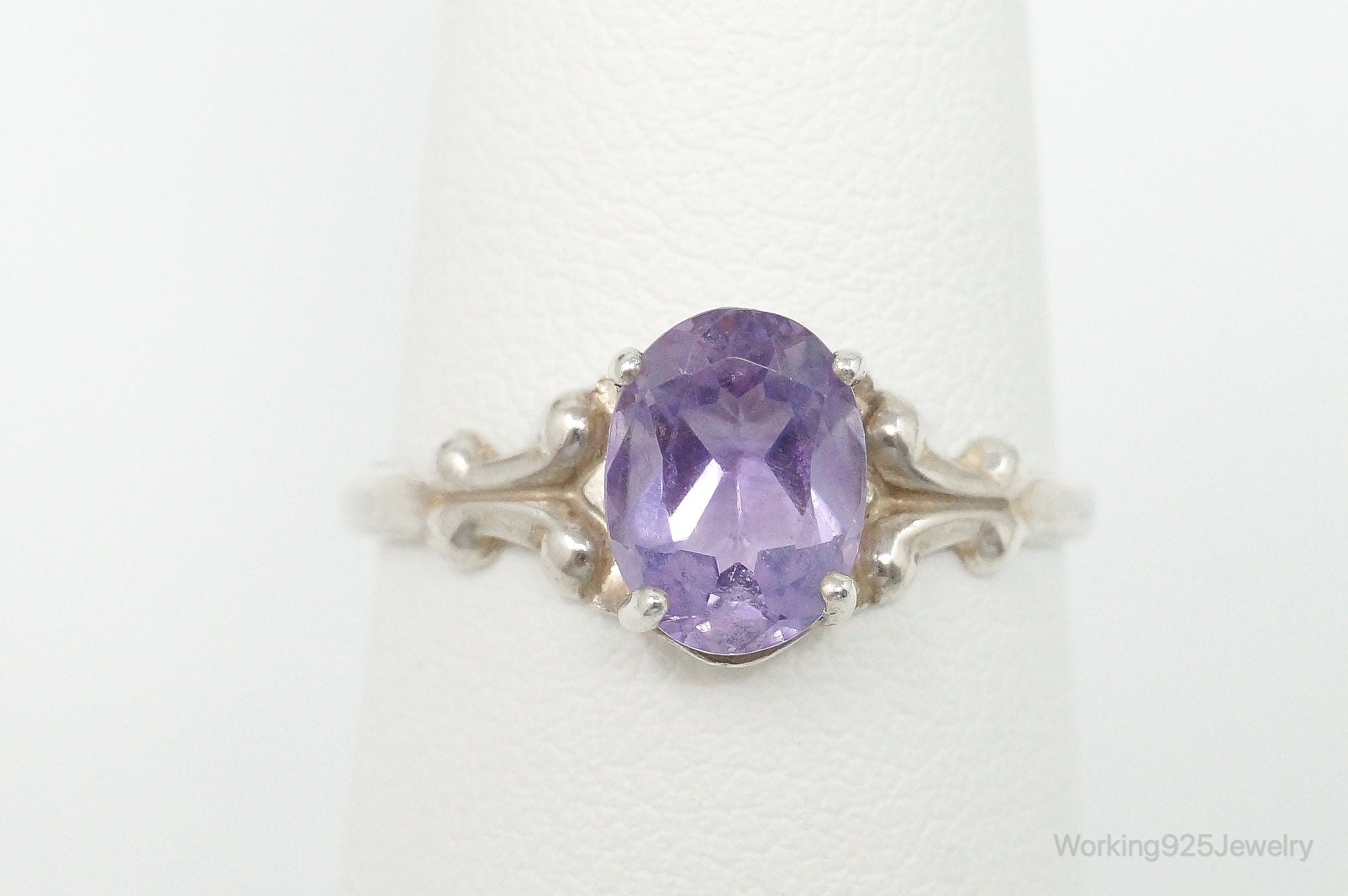 Vintage Designer Kabana Amethyst Sterling Silver Ring - Size 7