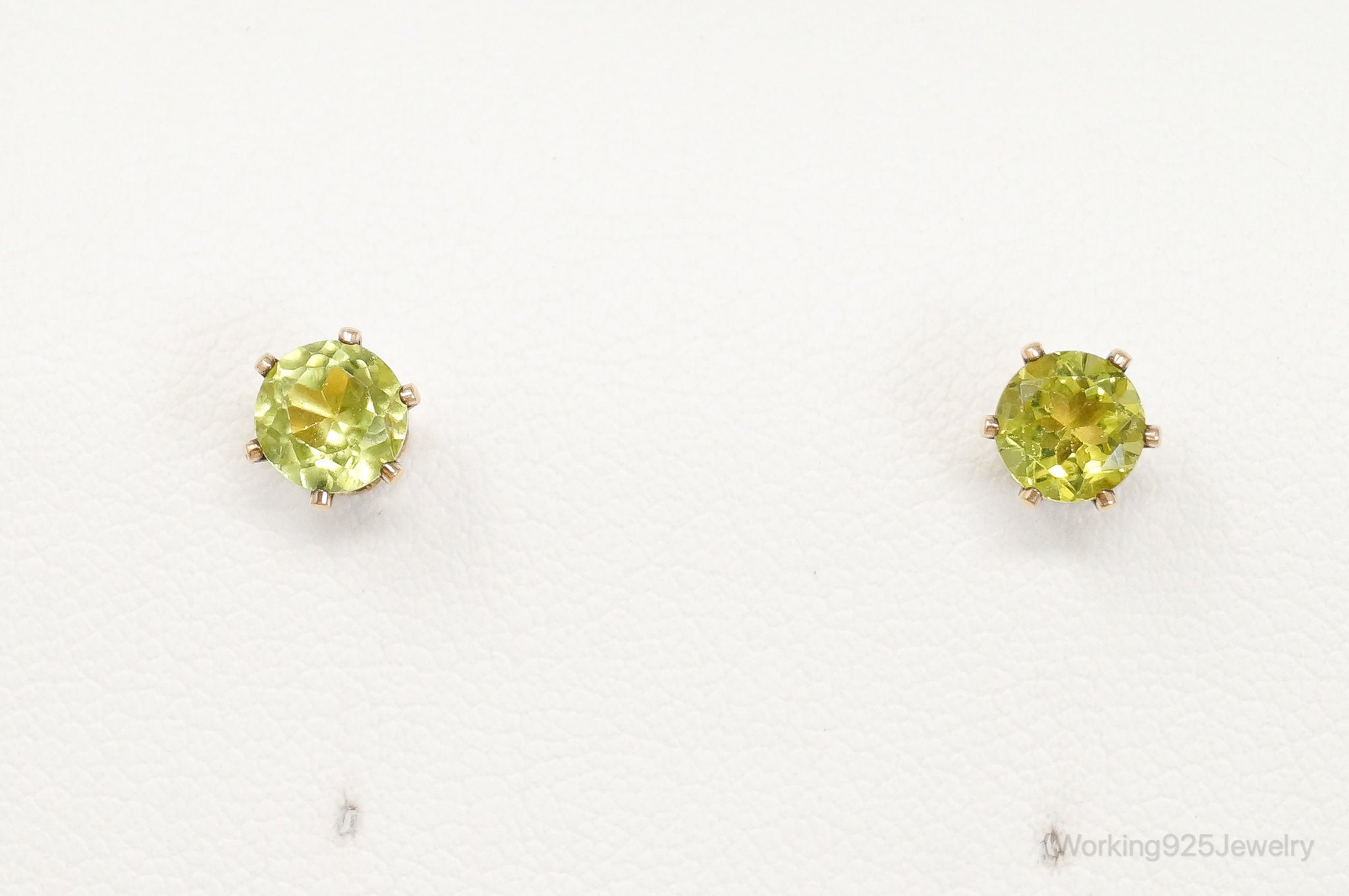 Peridot 14K Yellow Gold Filled Post Earrings