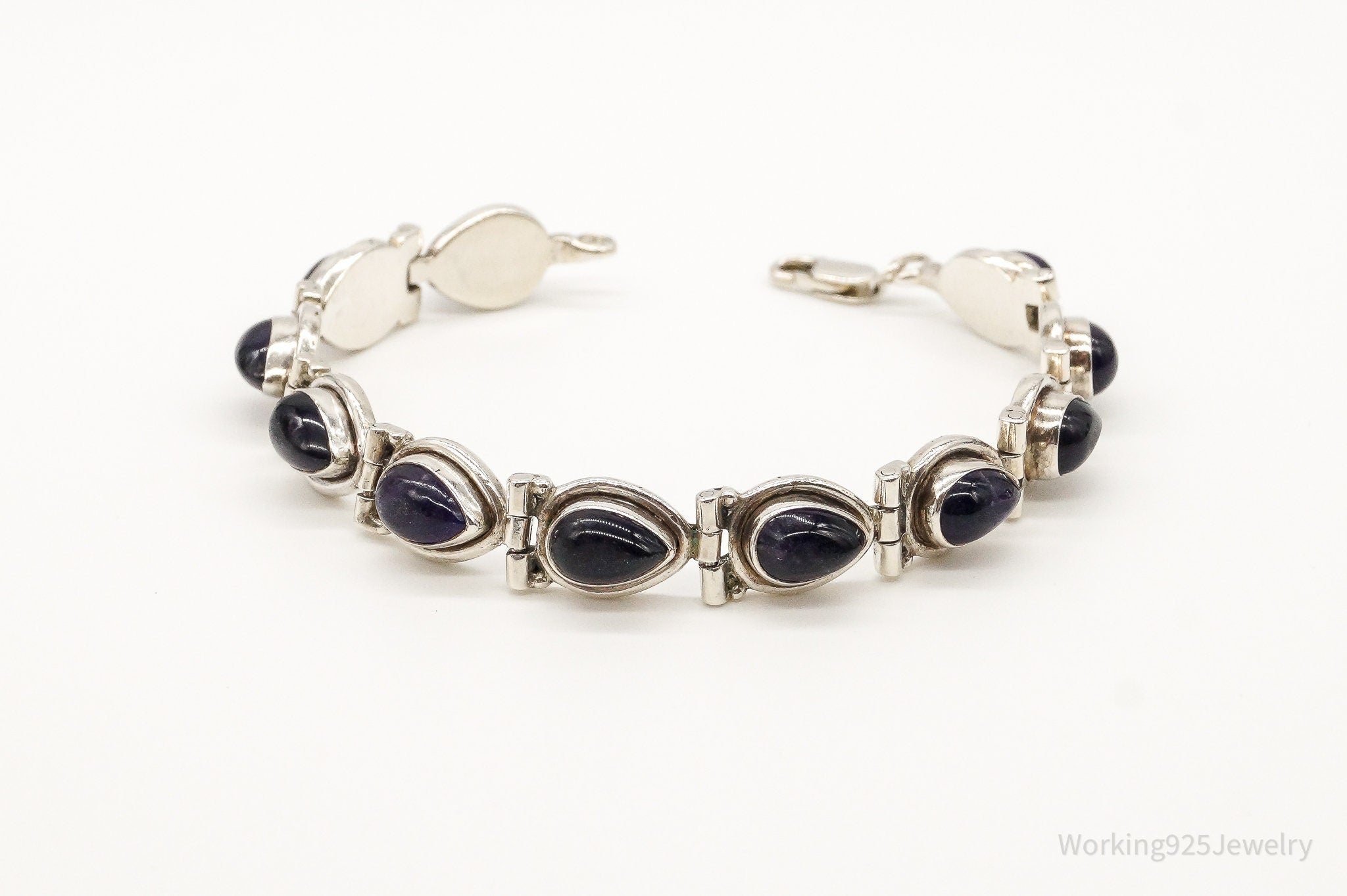 Vintage Amethyst Sterling Silver Bracelet