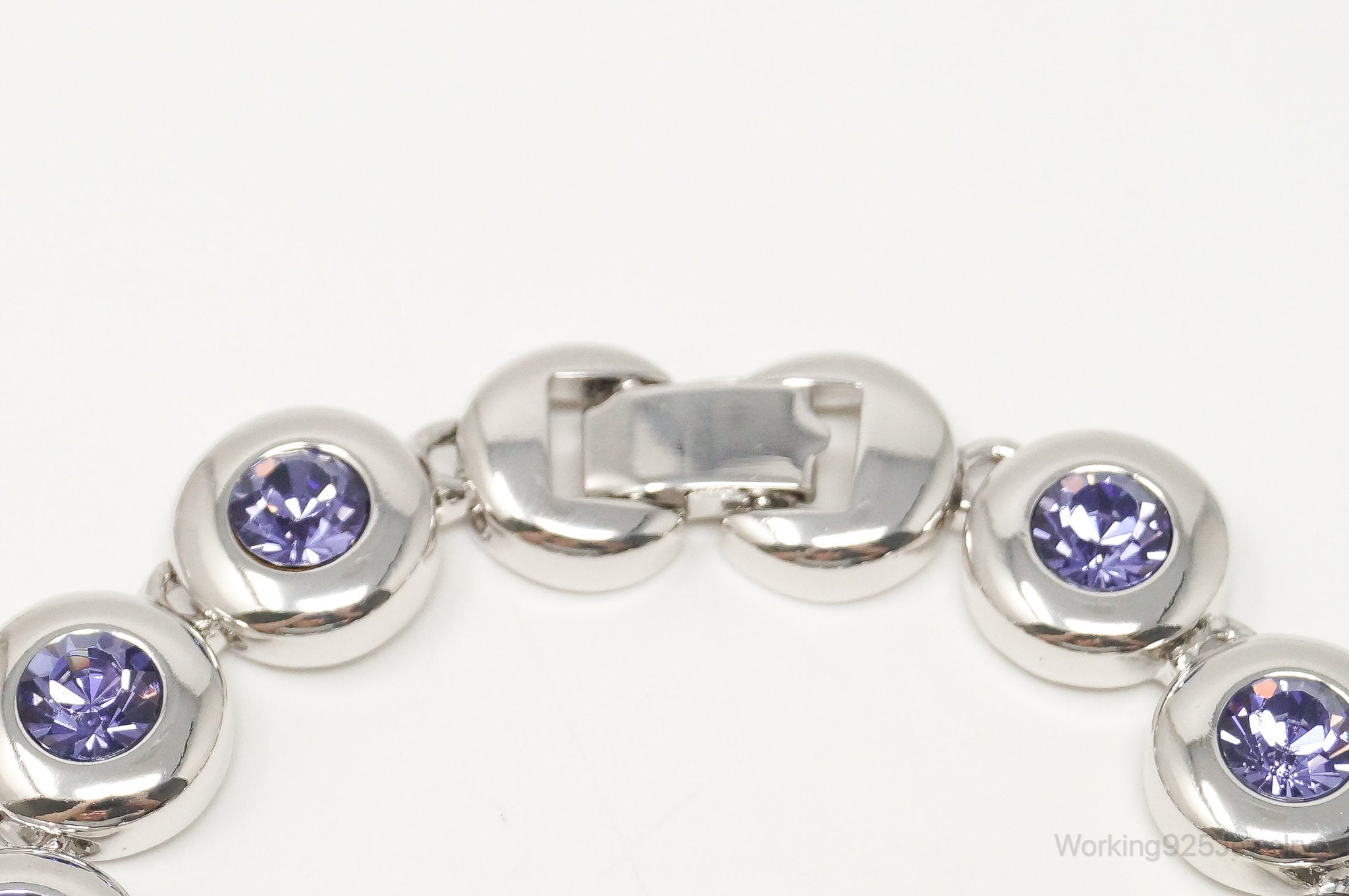 Designer Nolan Miller Purple Stone Silver Tone Bracelet