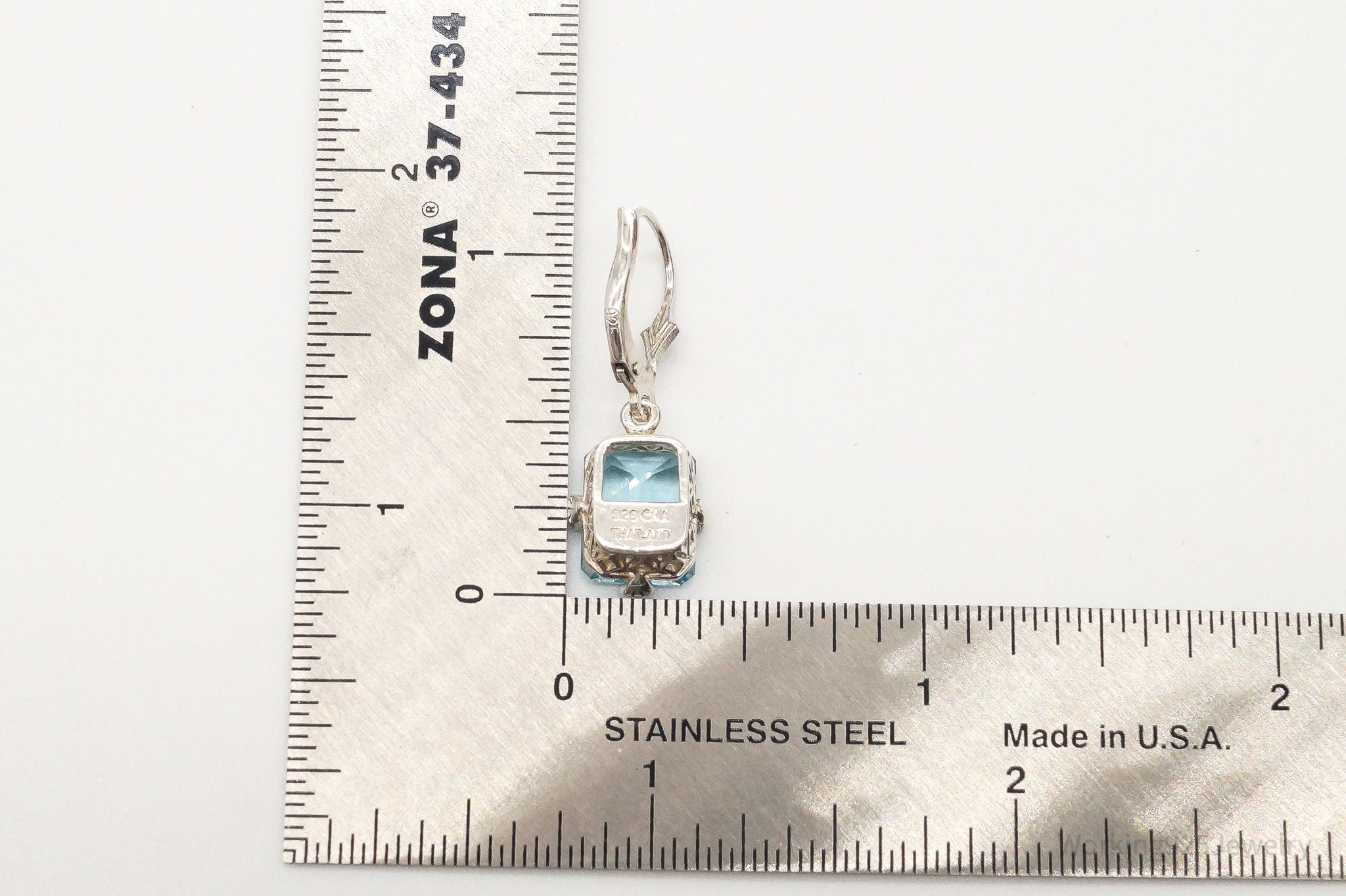 Vintage Designer CNA Blue Topaz Sterling Silver Earrings