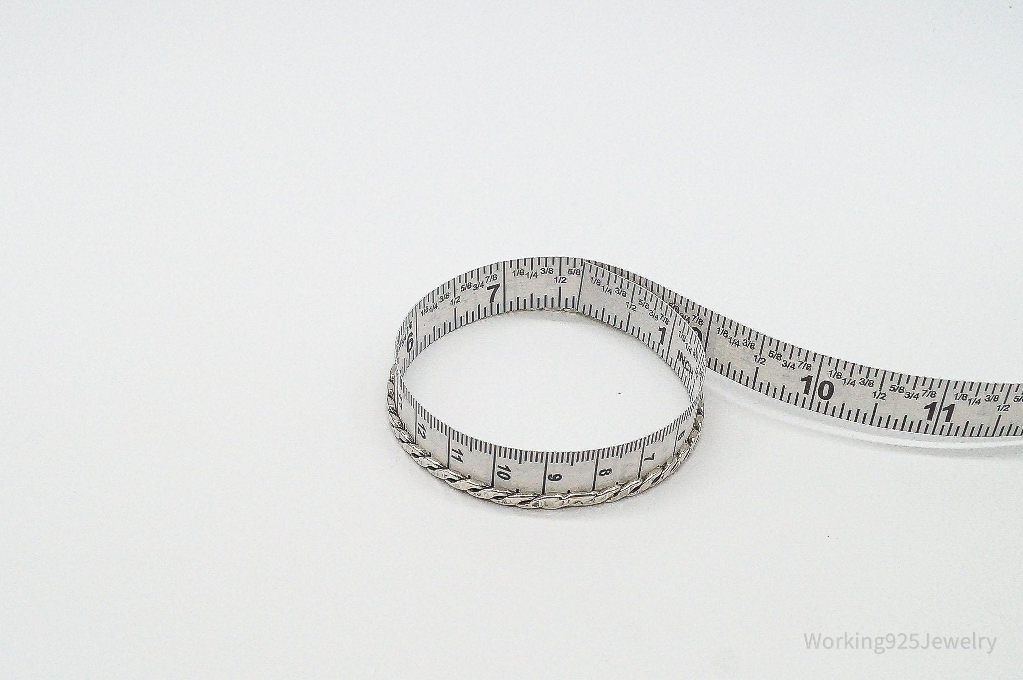 Antique Art Deco Cable Twist Sterling Silver Bracelet