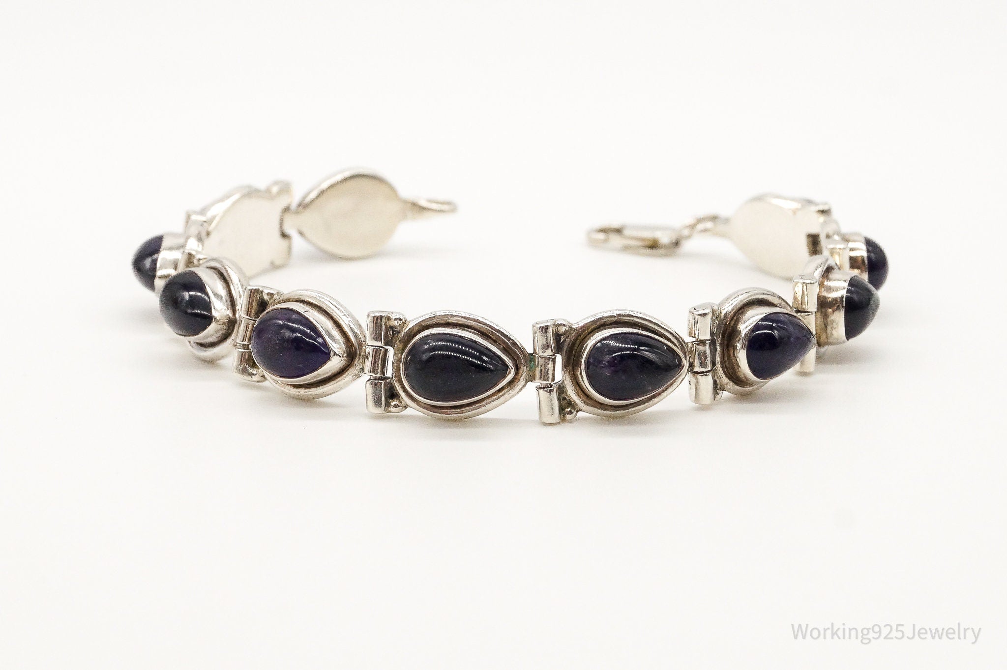 Vintage Amethyst Sterling Silver Bracelet