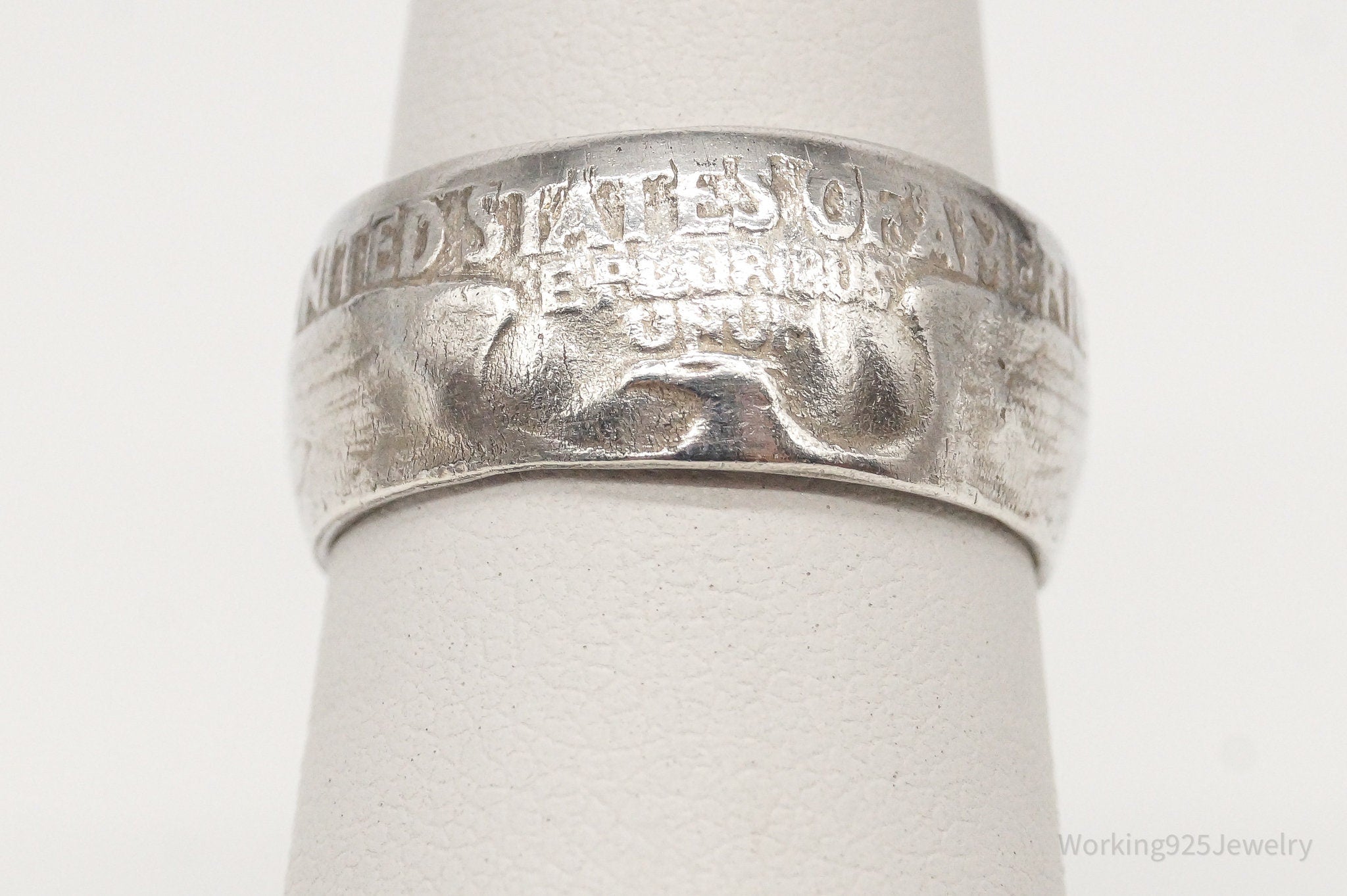 Vintage 1958 Washington Quarter Coin Silver Ring - Size 4.25