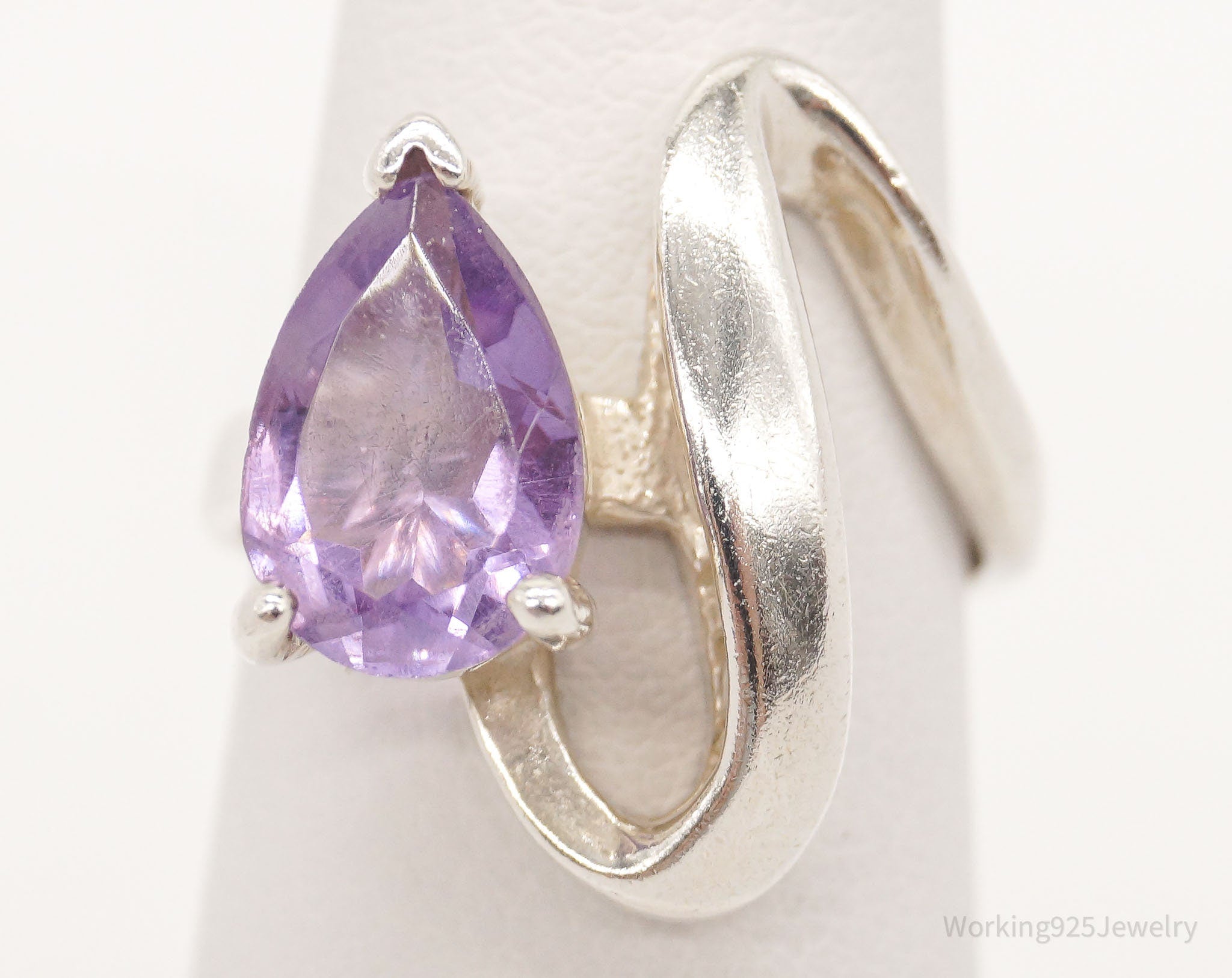 Vintage Amethyst Sterling Silver Ring - Size 5