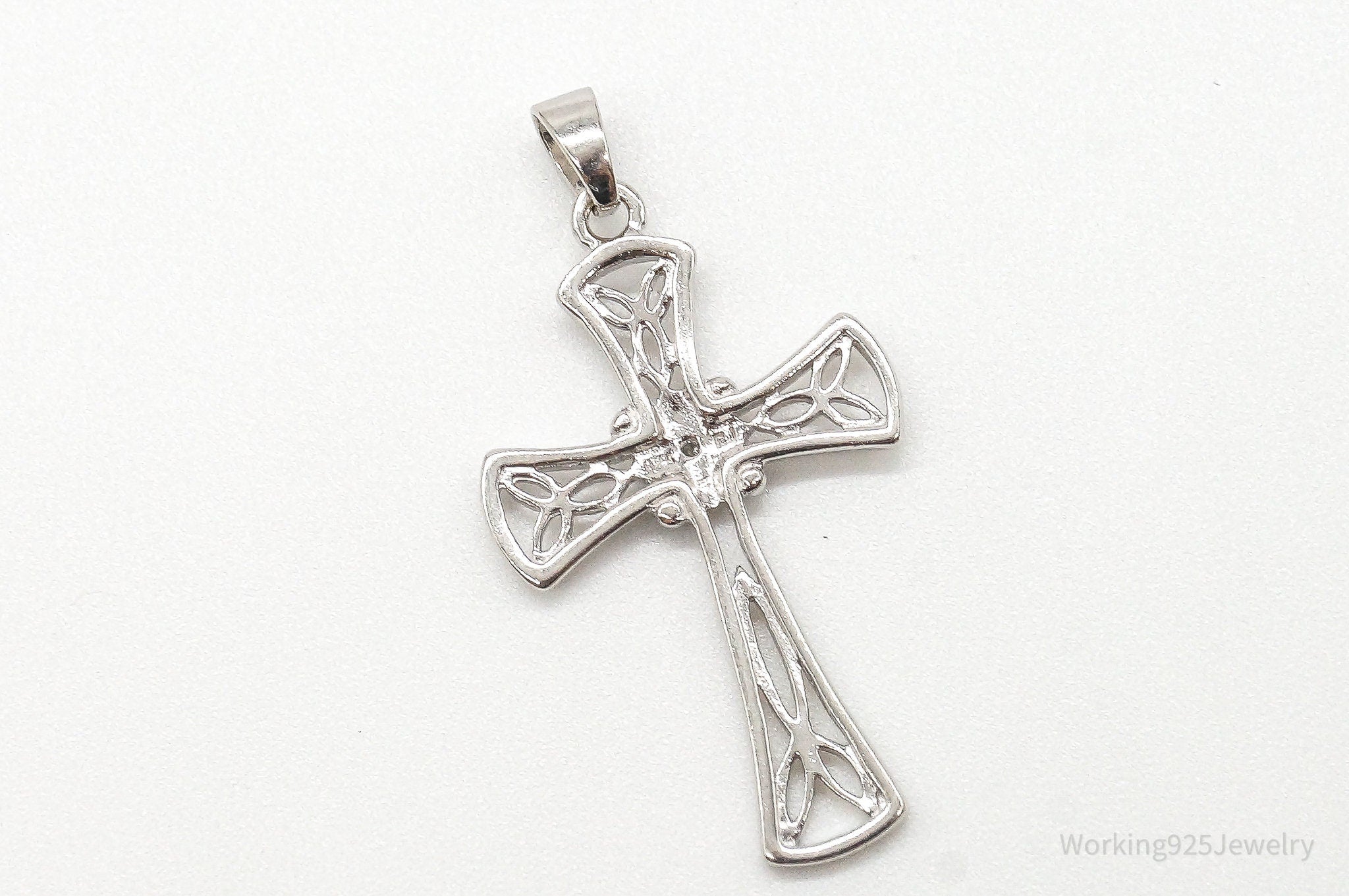 Vintage Diamond Celtic Cross Sterling Silver Pendant