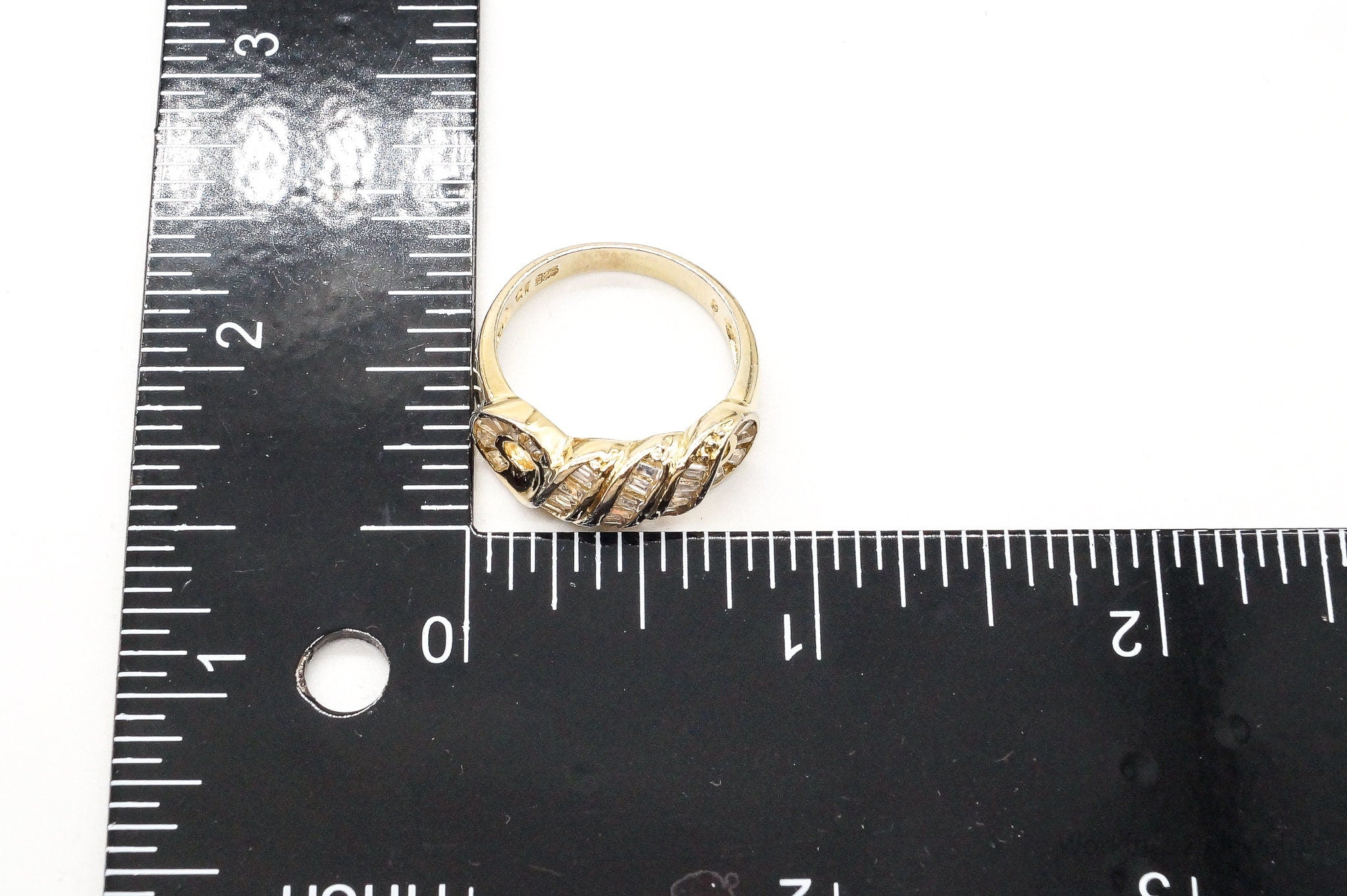 Vintage Cubic Zirconia Gold Vermeil Sterling Silver Ring - Size 7.75