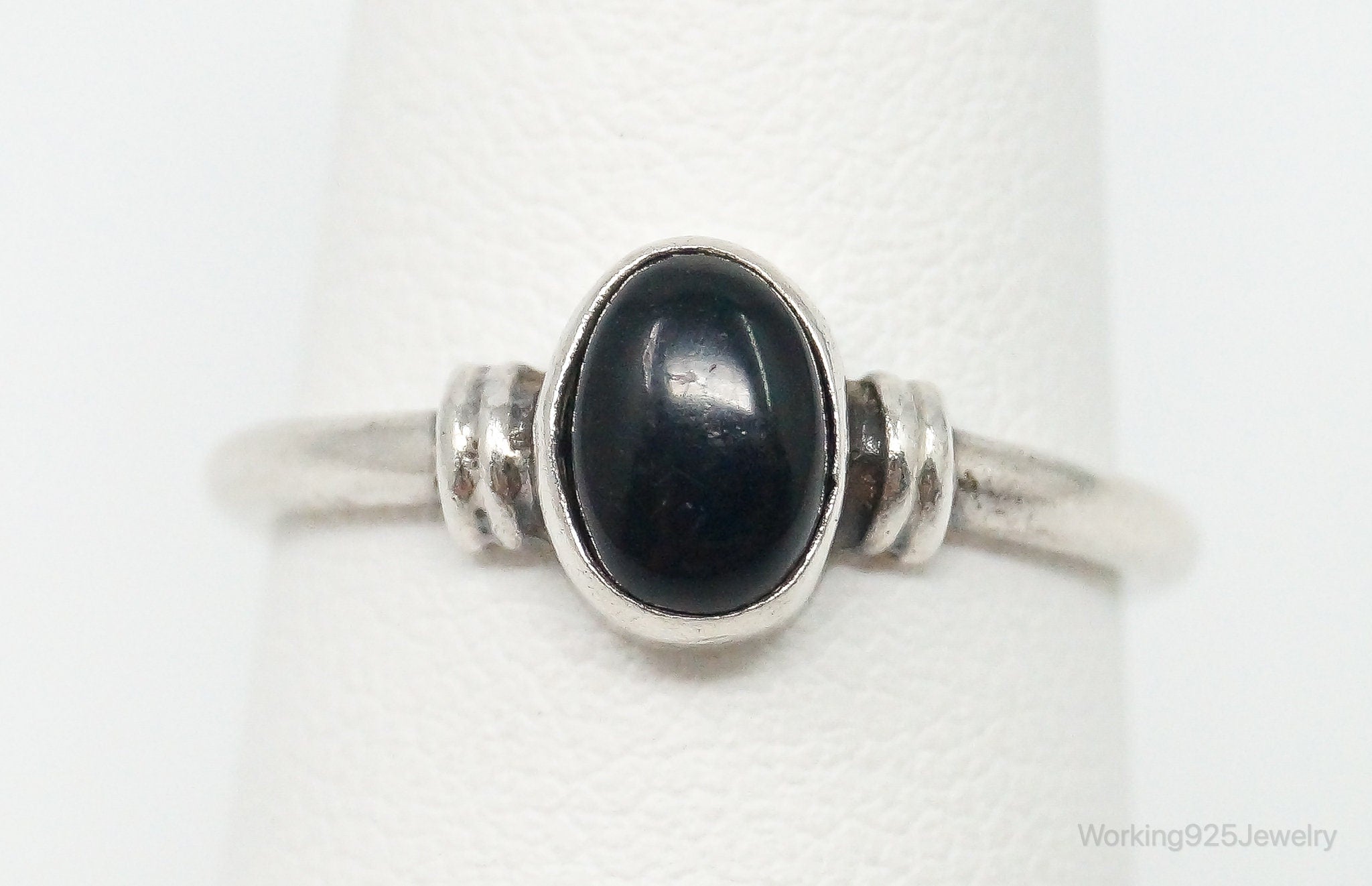 Vintage Black Onyx Sterling Silver Ring - Size 6