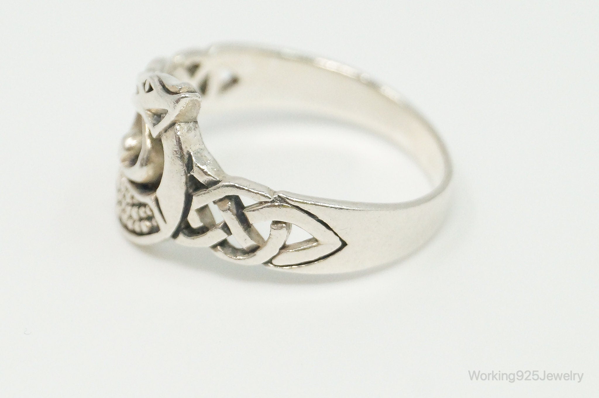 Vintage Dragon Celtic Knot Sterling Silver Ring - Size 10