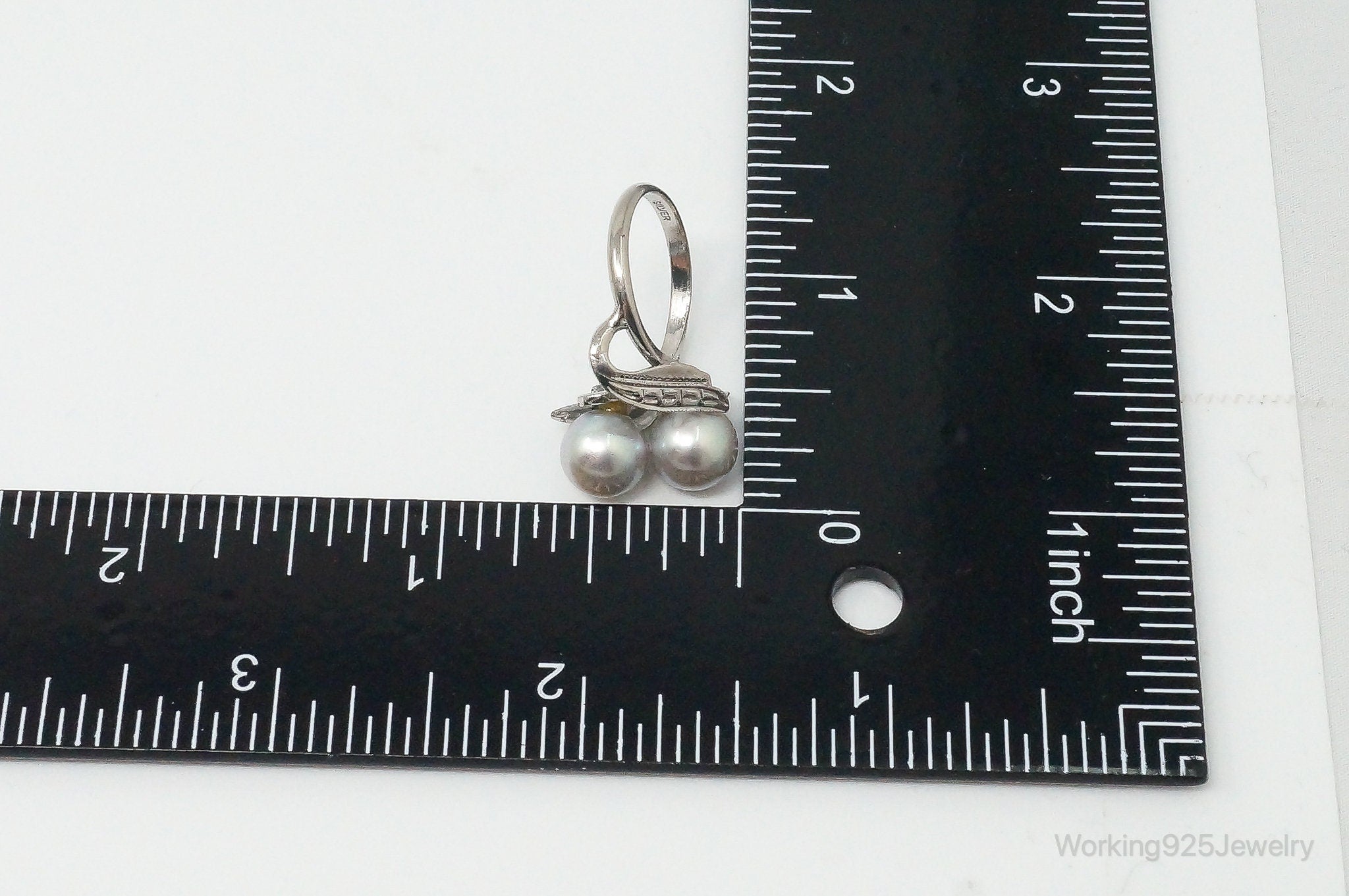 Antique Pearl Silver Ring - Size 5