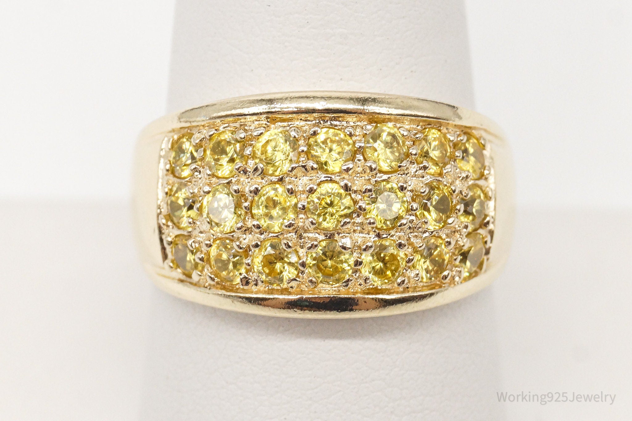 Designer Ross Simons Yellow Cubic Zirconia Gold Over Sterling Silver Ring - SZ 9