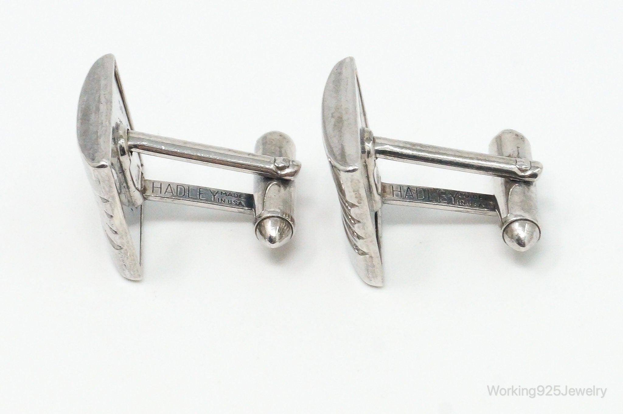 Vintage Designer Hadley Modern Sterling Silver Cufflinks