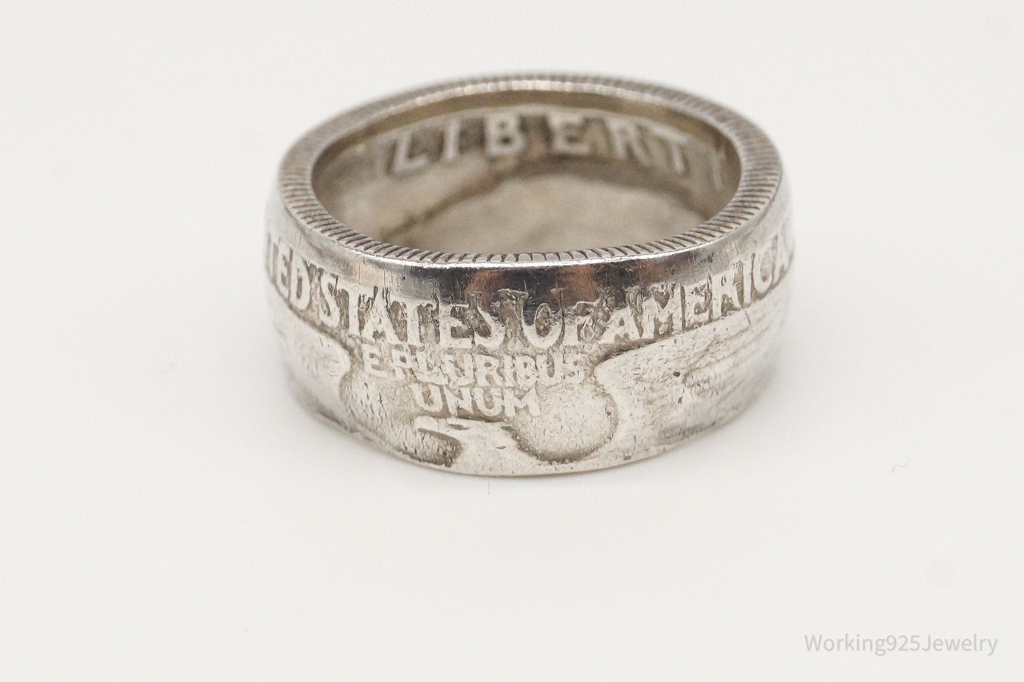 Vintage 1958 Washington Quarter Coin Silver Ring - Size 4.25