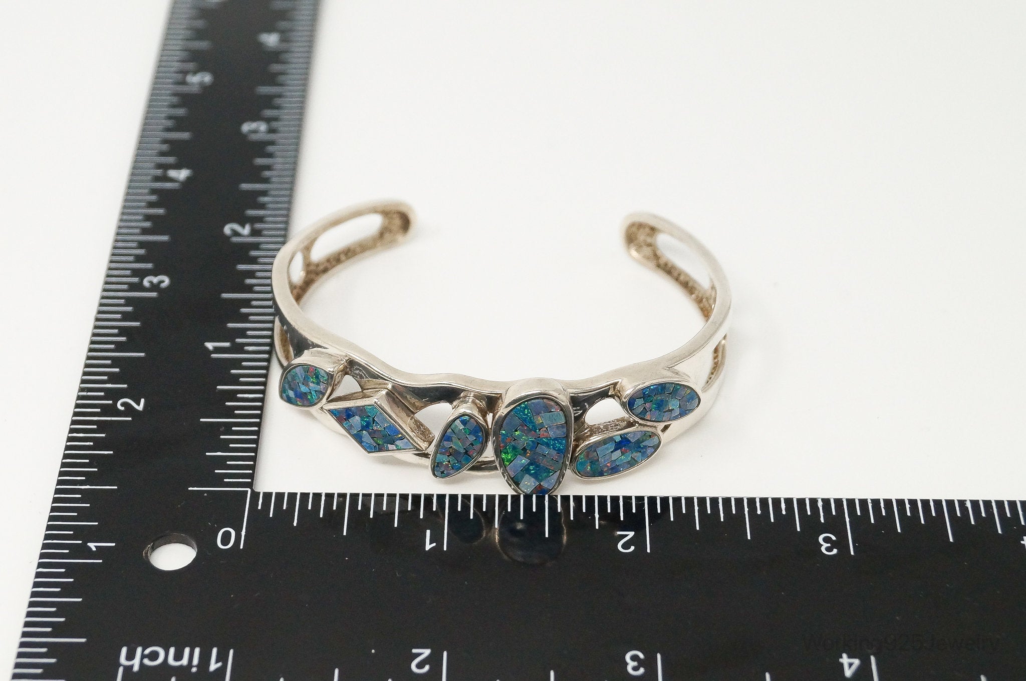 Designer Whitney Kelly WK Blue Fire Opal Sterling Silver Bracelet