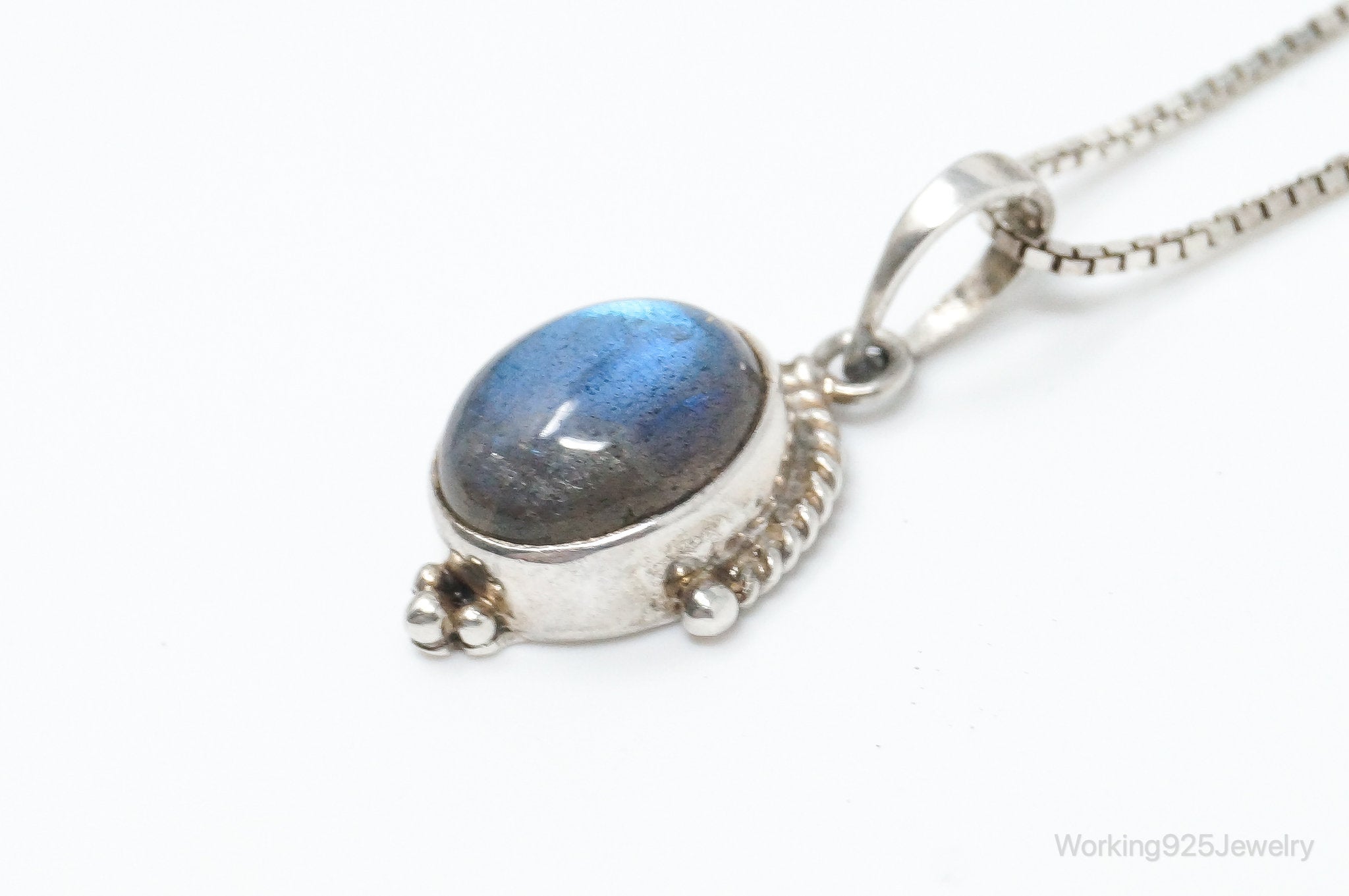 Vintage Labradorite Sterling Silver Necklace