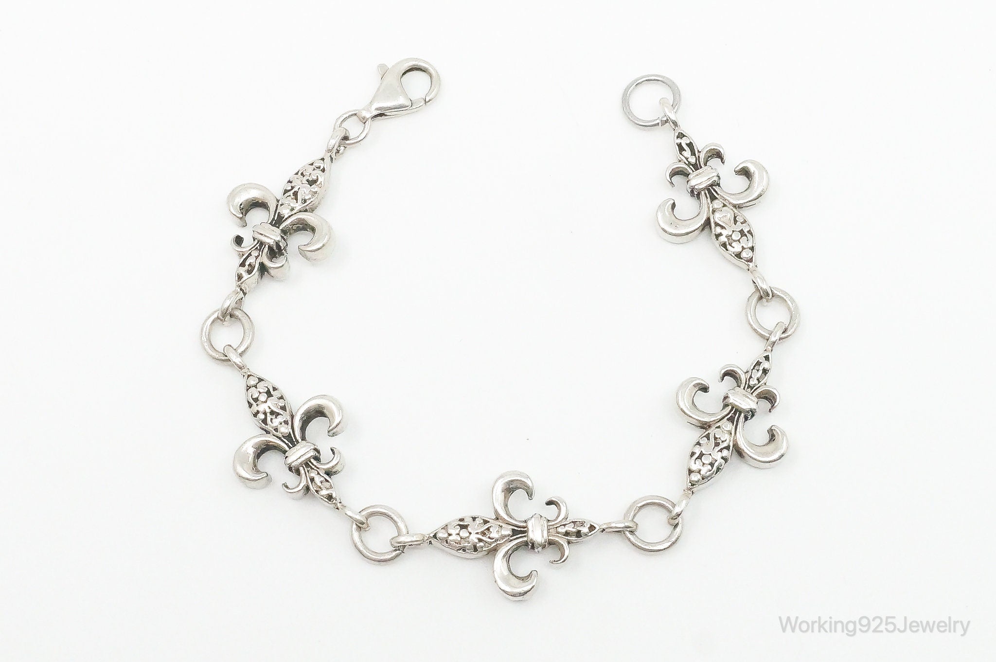 Vintage Fleur De Lis Sterling Silver Bracelet