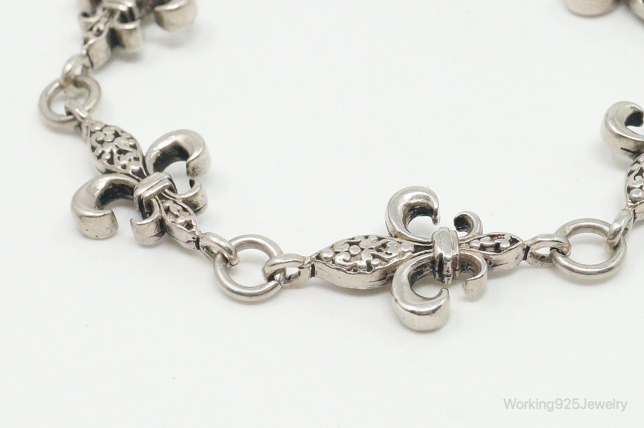 Vintage Fleur De Lis Sterling Silver Bracelet