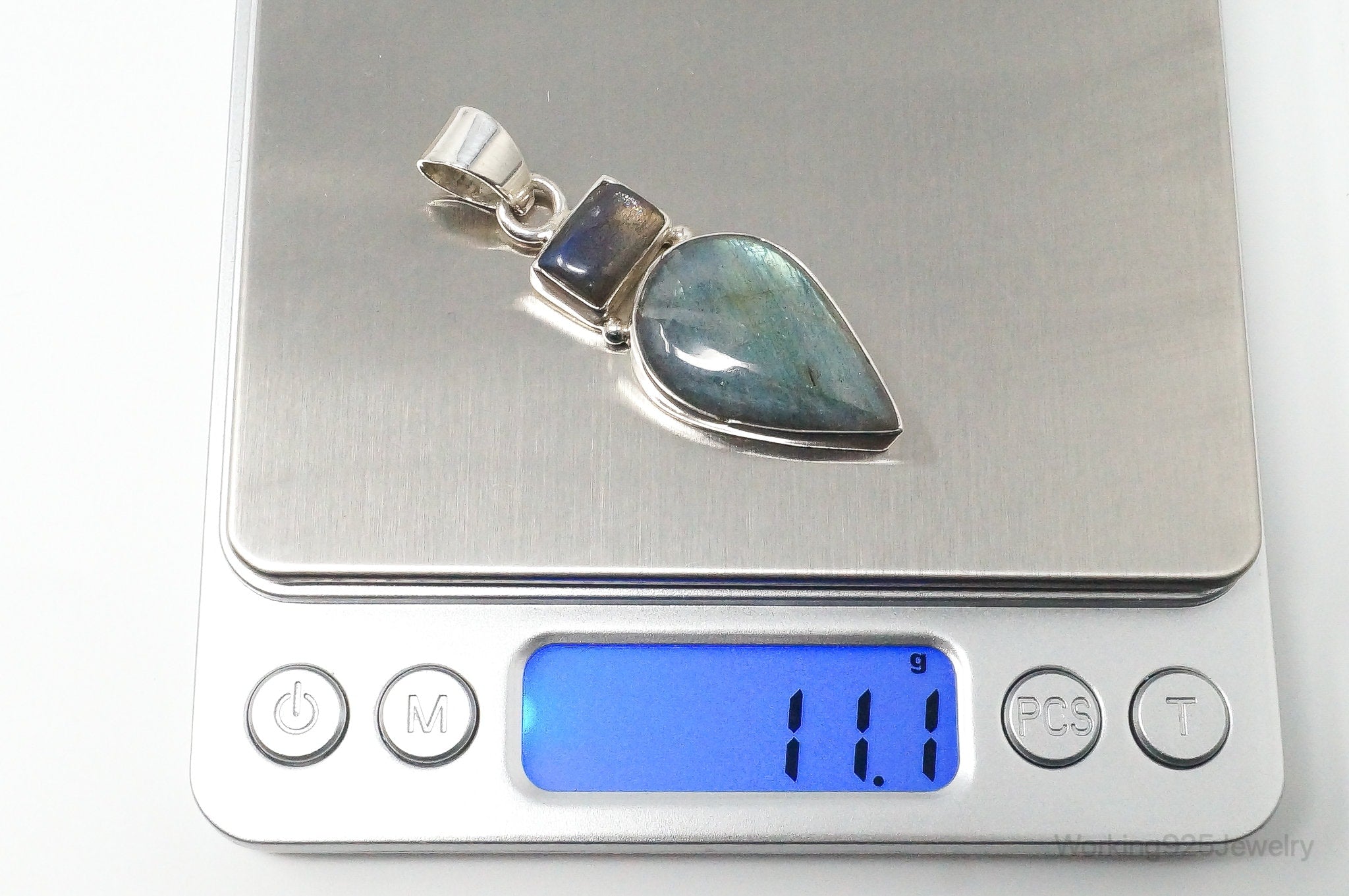 Large Designer Supreme Jewelers Labradorite Sterling Silver Pendant