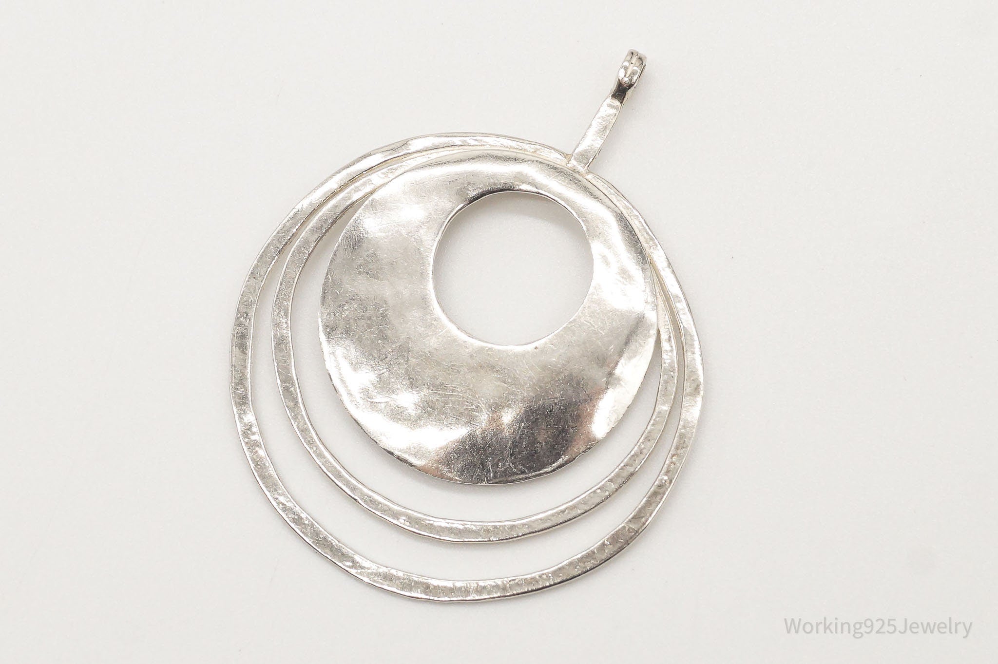 Retired Silpada Hammered Rings Sterling Silver Necklace Pendant