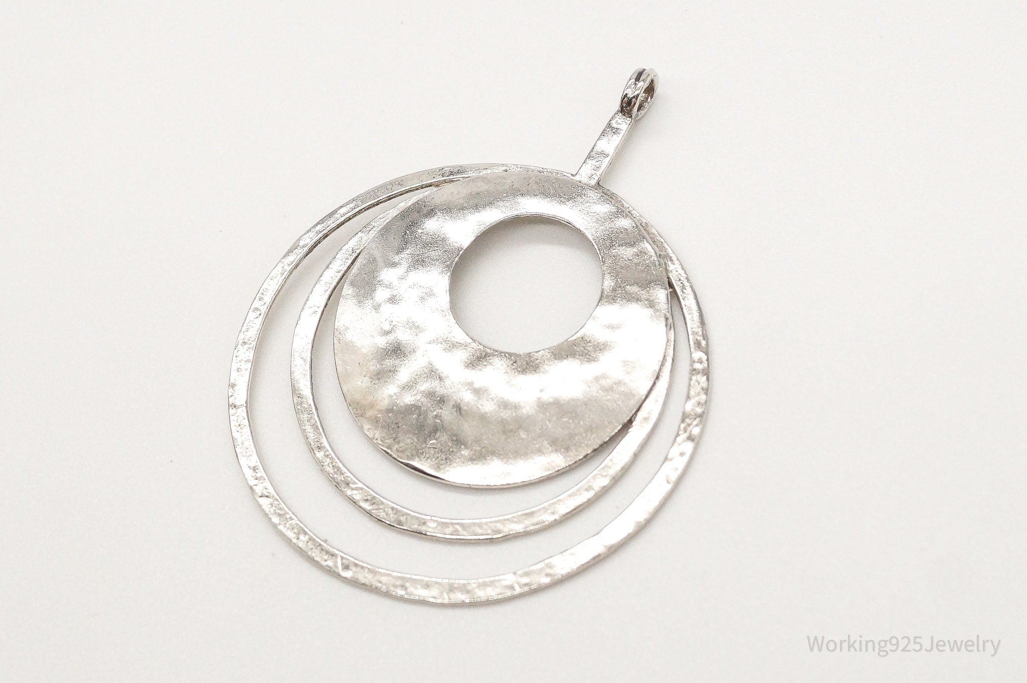 Retired Silpada Hammered Rings Sterling Silver Pendant