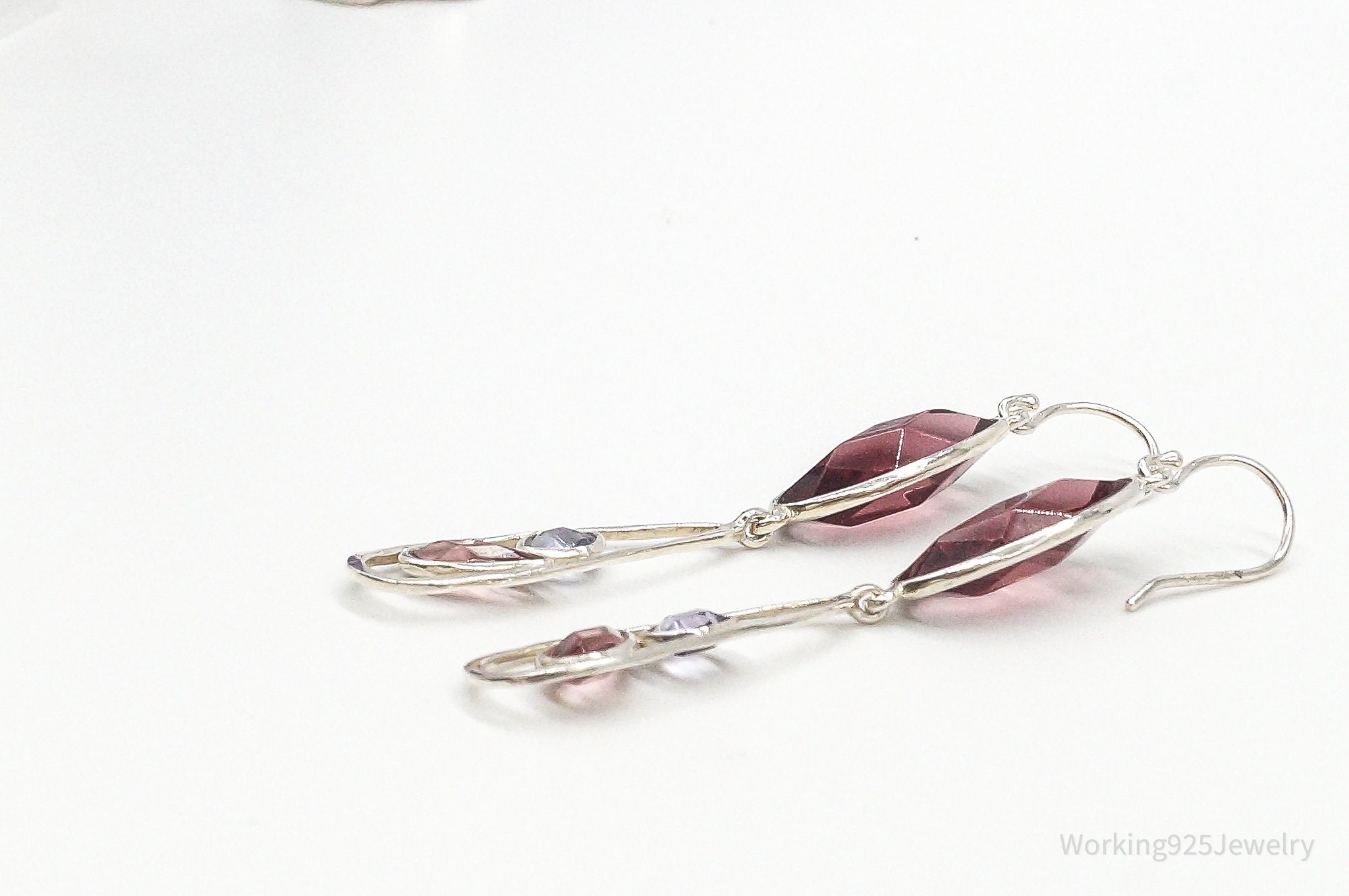 Designer Silpada Retired Long Glass Sterling Silver Earrings