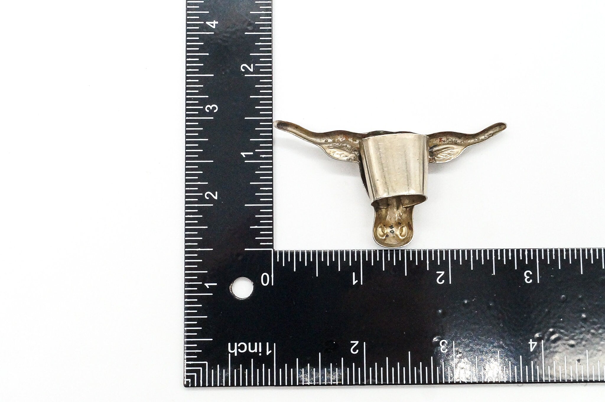 Vintage Bull Head Bolo Tie Clip Slide