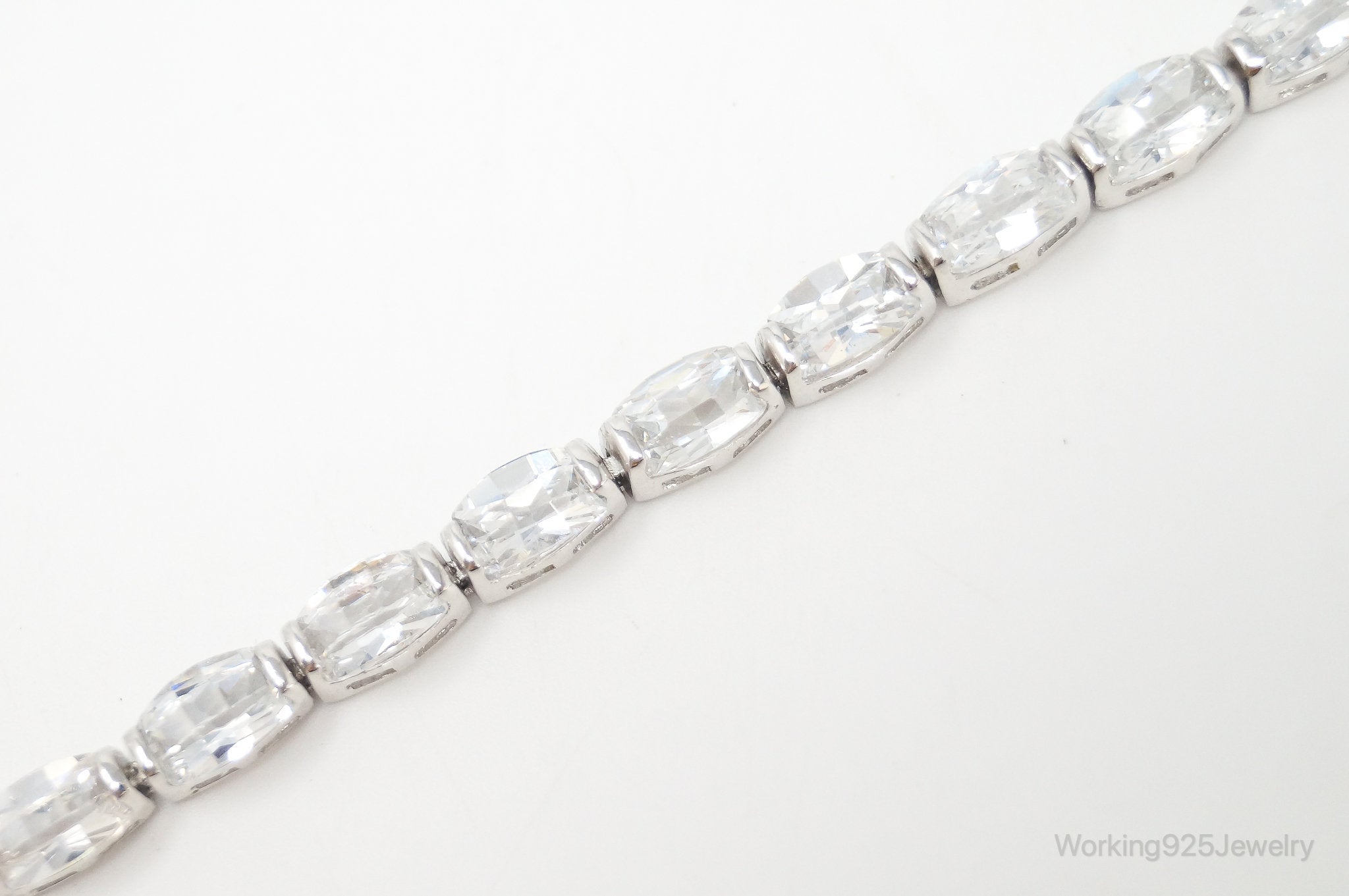 Vintage Designer FAS Cubic Zirconia Sterling Silver Tennis Bracelet