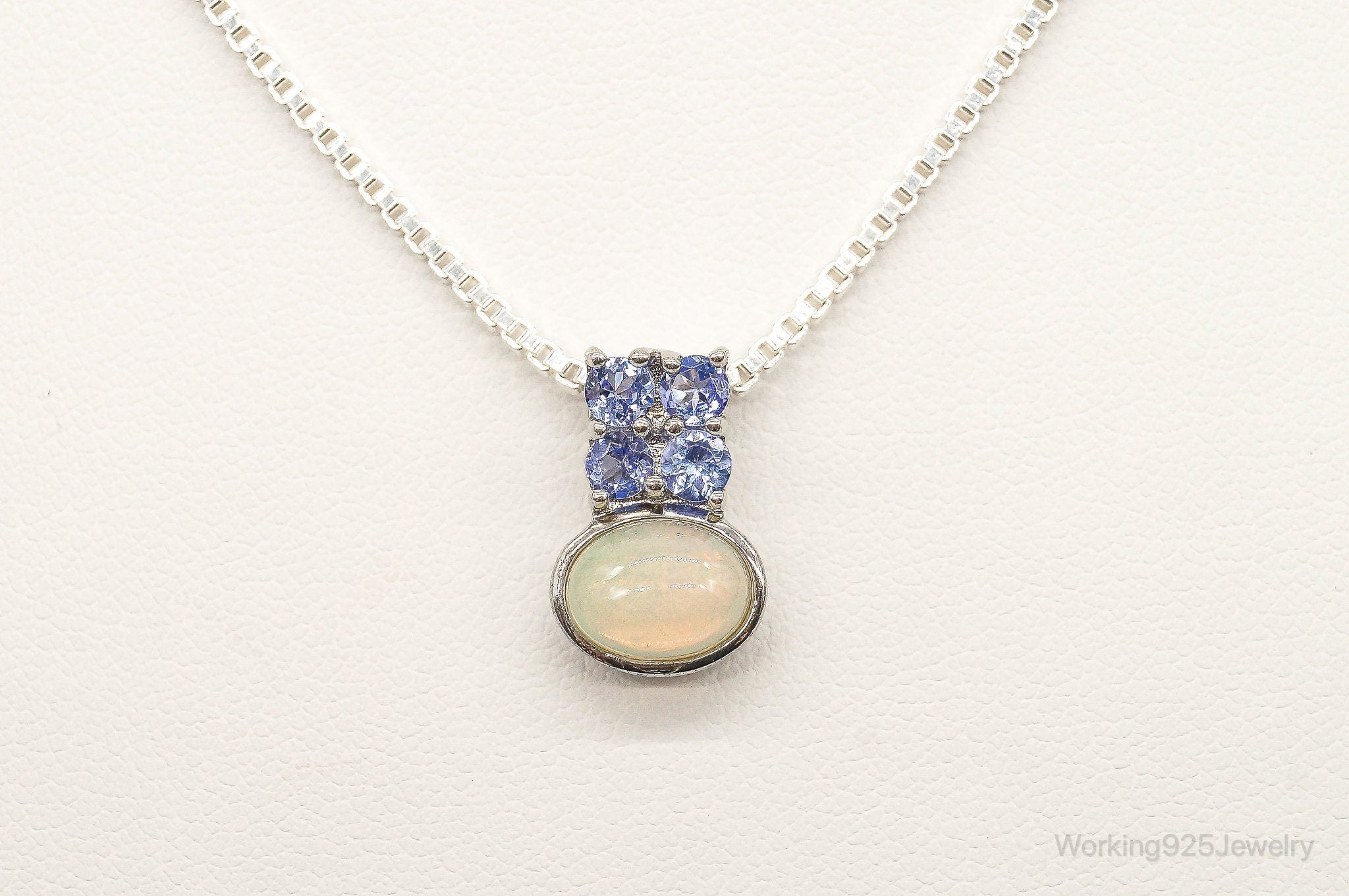 Designer HT Opal Iolite Sterling Silver Necklace