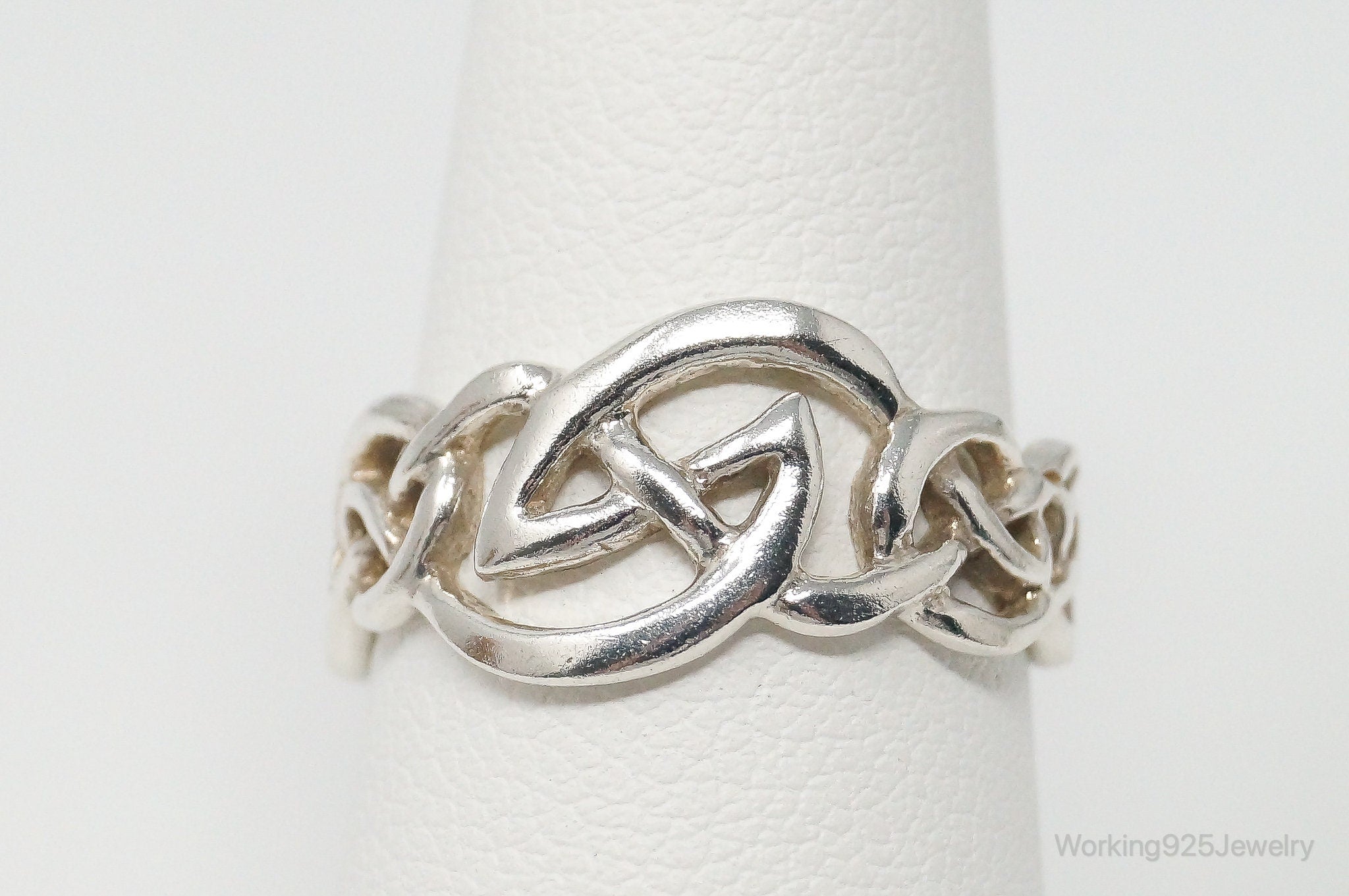 Vintage Celtic Knot Sterling Silver Ring Size 6.75