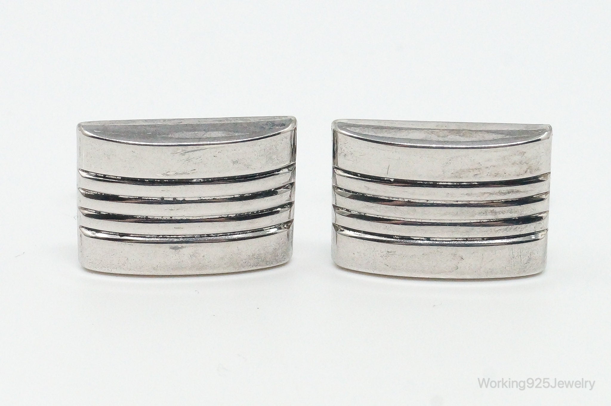 Vintage Designer Hadley Modern Sterling Silver Cufflinks