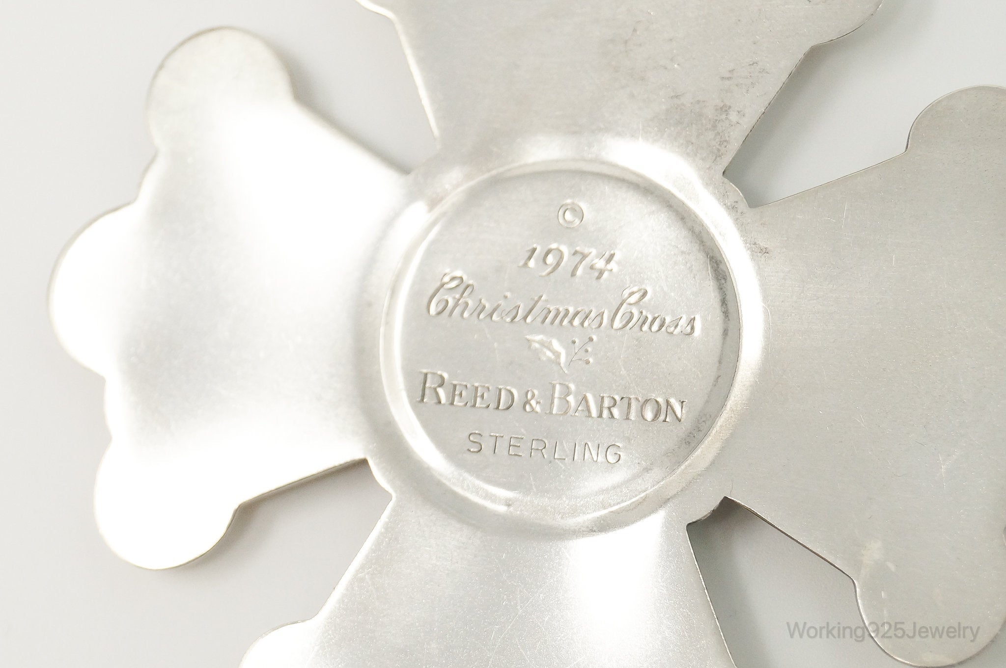 Vintage 1974 Reed & Barton Christmas Cross Sterling Silver Tree Ornament