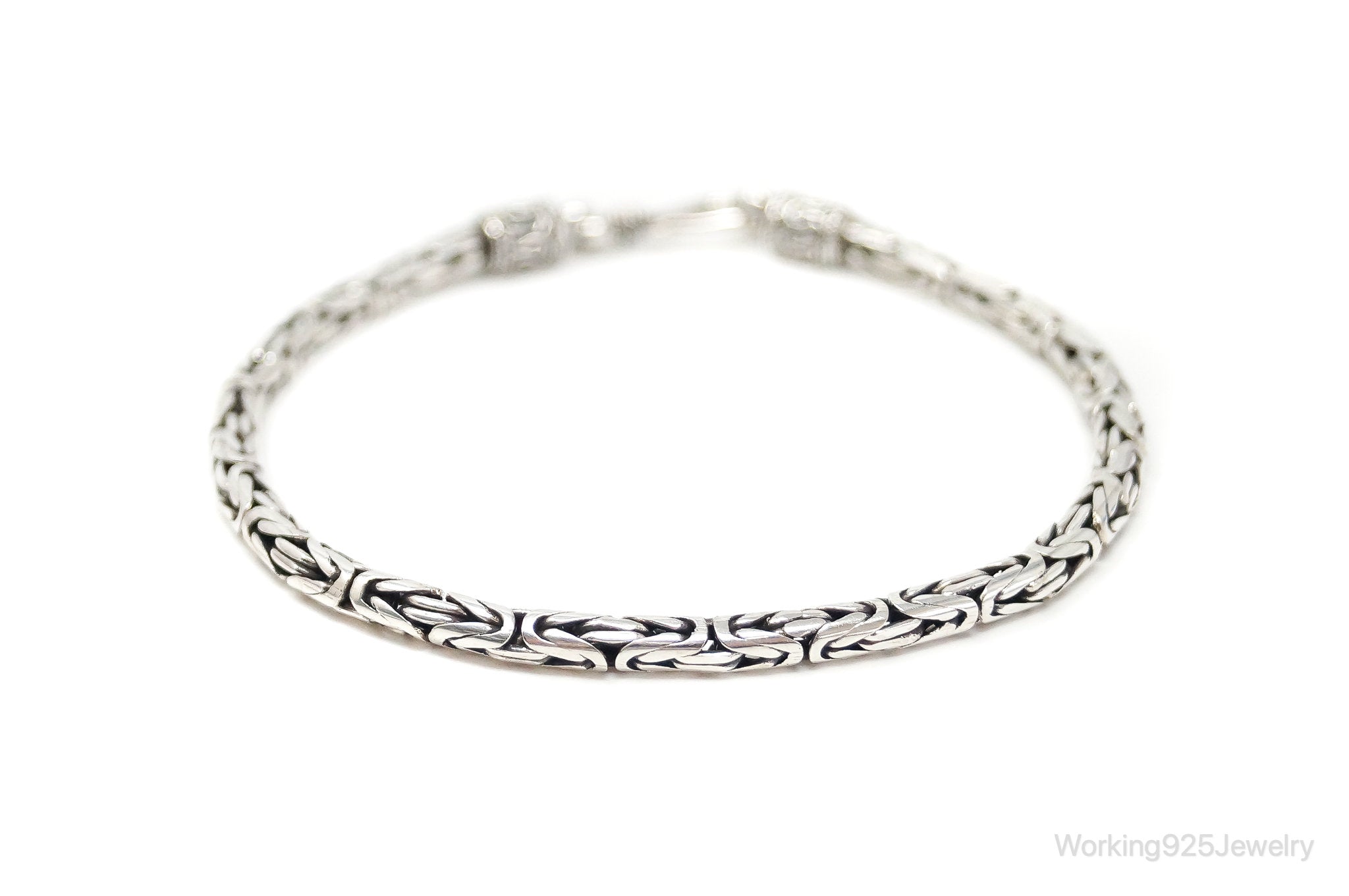 Vintage Byzantine Chain Balinese Sterling Silver Bracelet