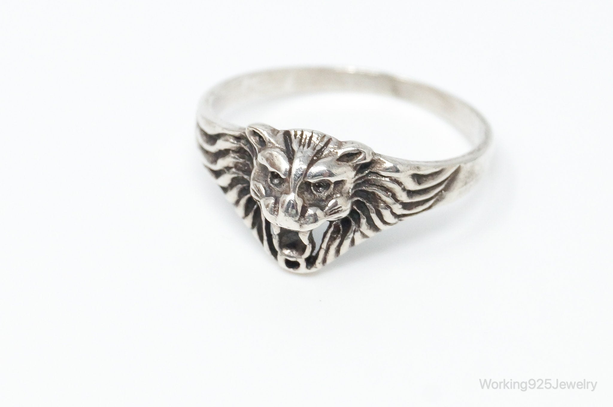 Vintage Avon Lions Head King Of The Jungle Sterling Silver Ring SZ 7.5