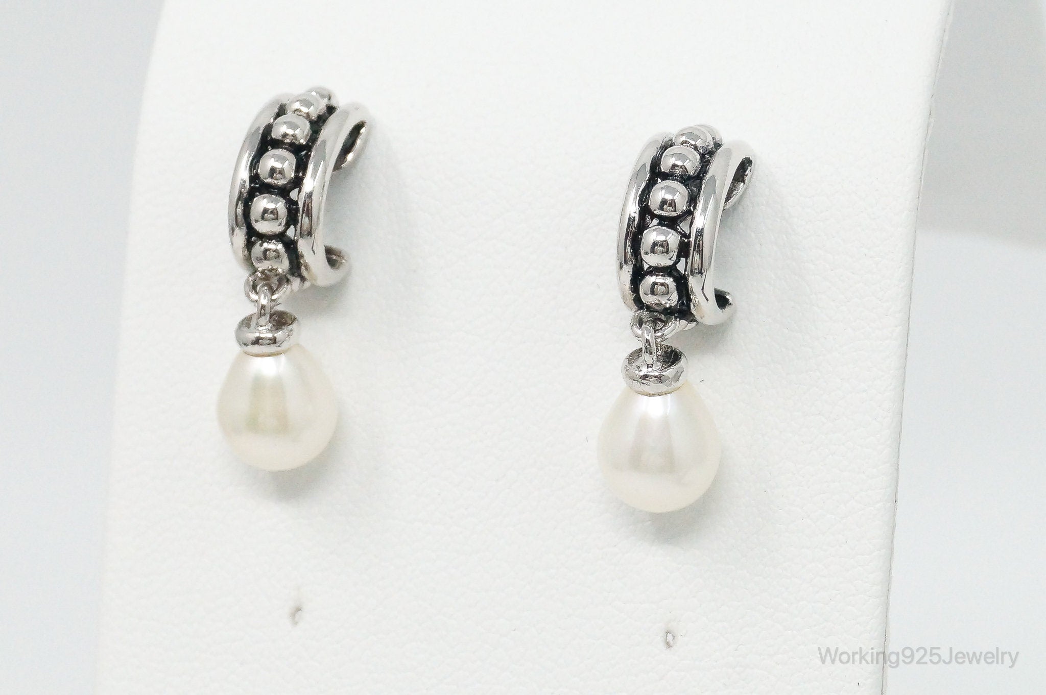 Designer Pearl Sterling Silver Earrings