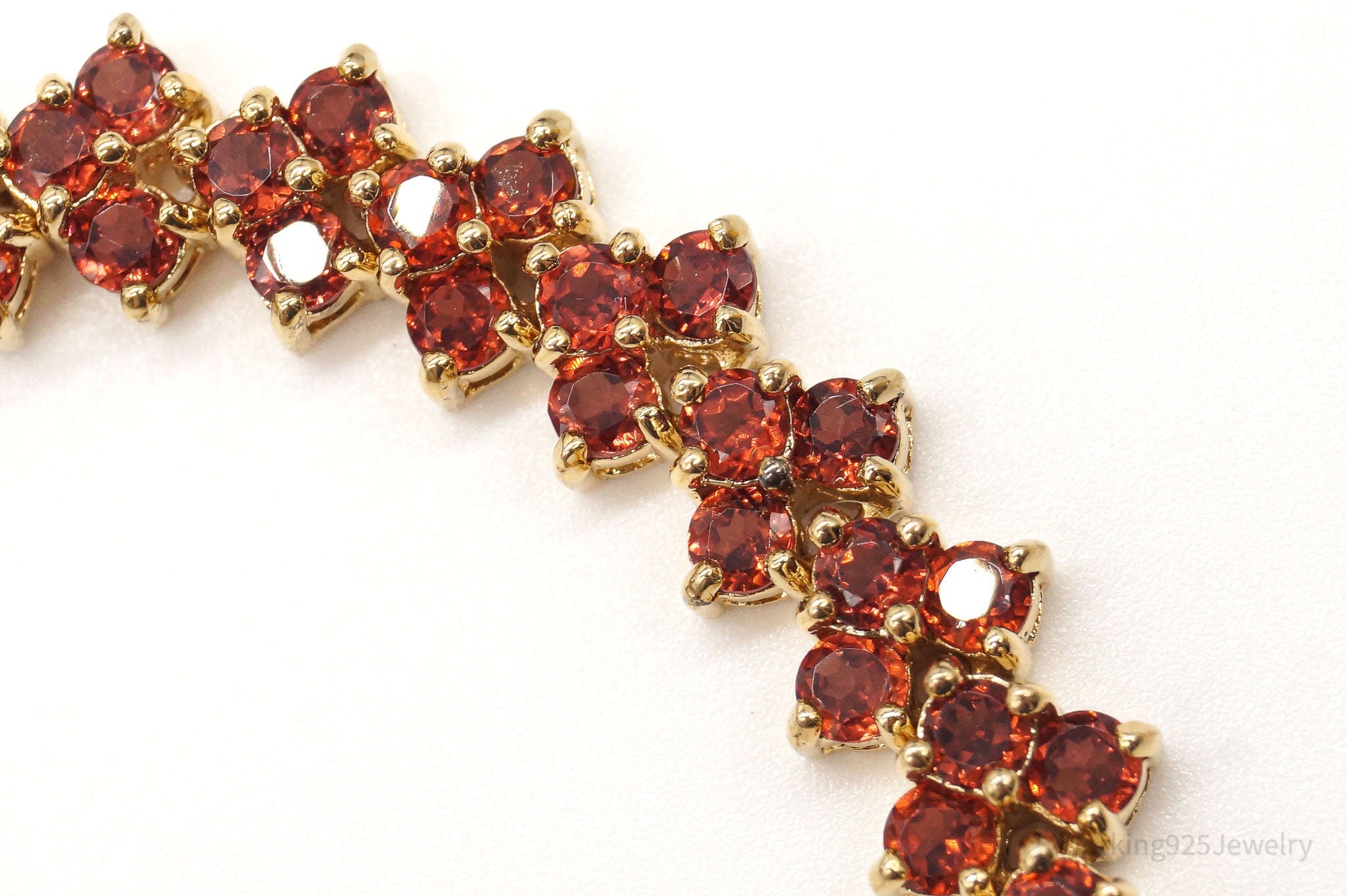 Orange Garnet Gold Vermeil Sterling Silver Bracelet