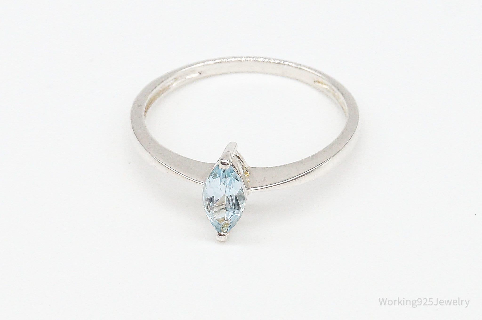 Vintage Blue Topaz Sterling Silver Ring - Size 9.25