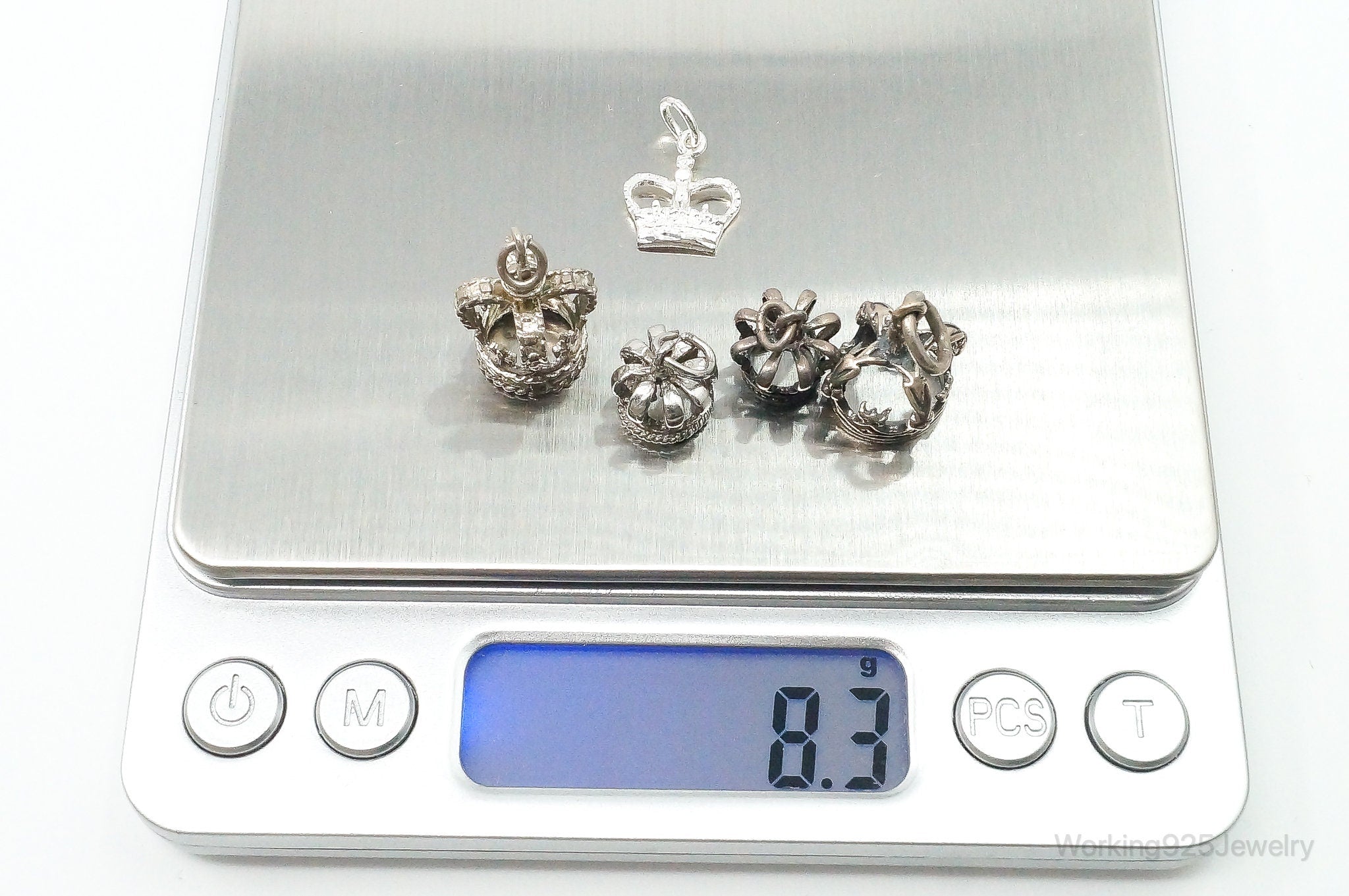 Vintage Antique Crowns Sterling Silver Charms