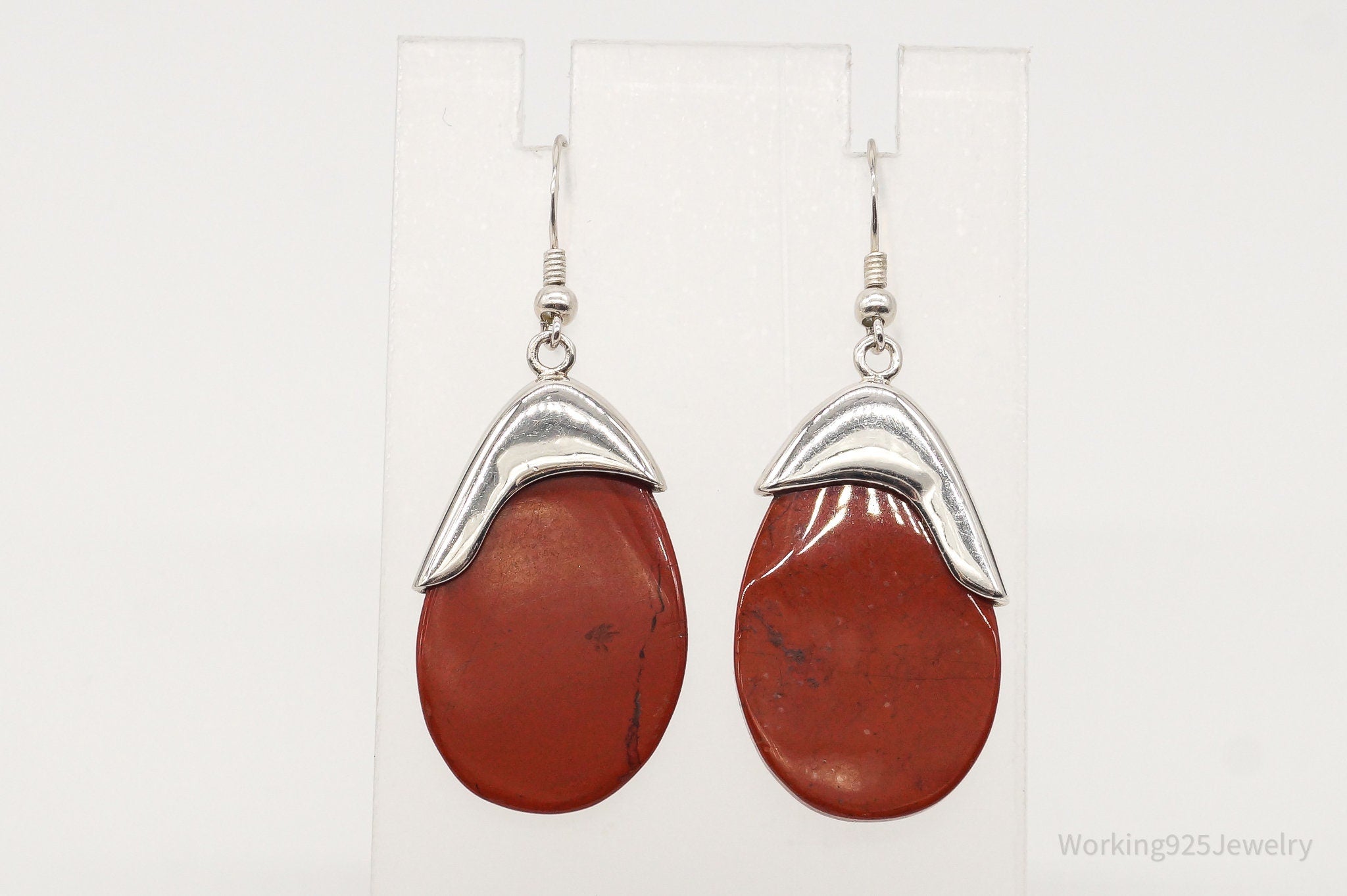 Vintage Designer RLM Studio Red Jasper Sterling Silver Earrings