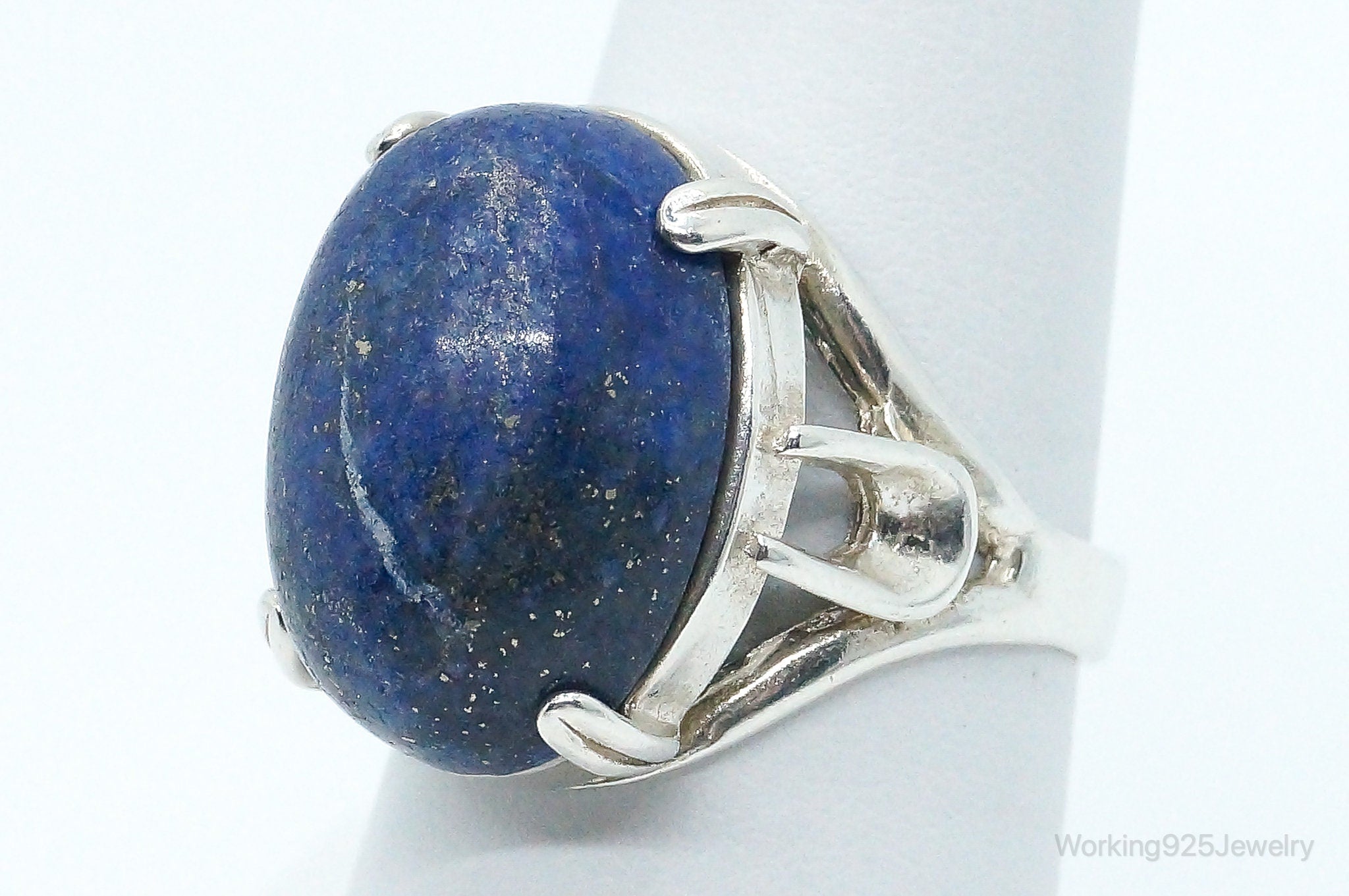 Vintage Lapis Lazuli Sterling Silver Ring - Size 7.25