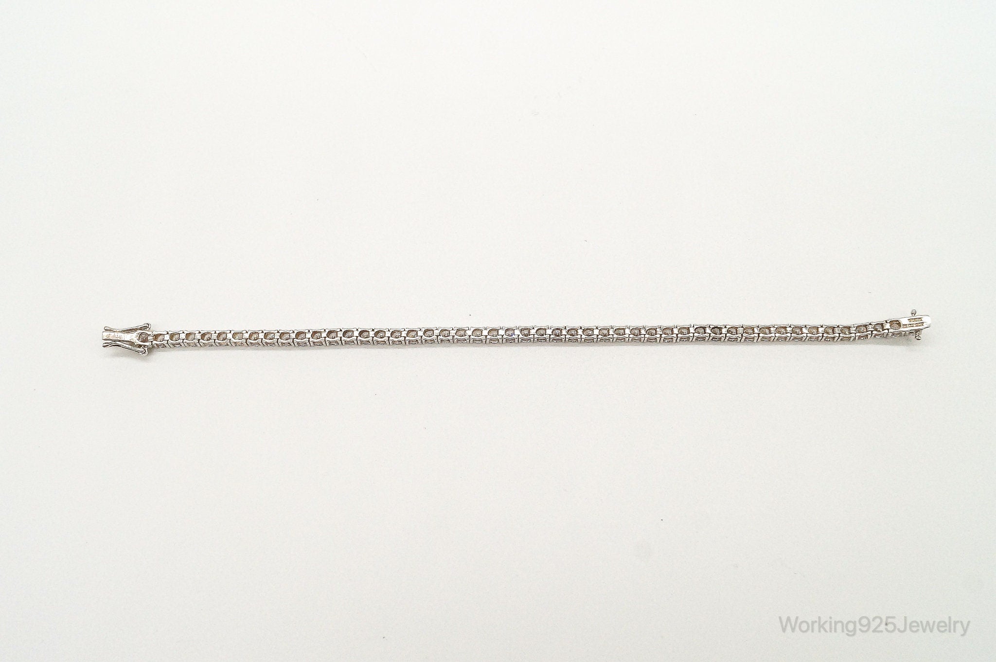 Vintage Cubic Zirconia Sterling Silver Tennis Bracelet