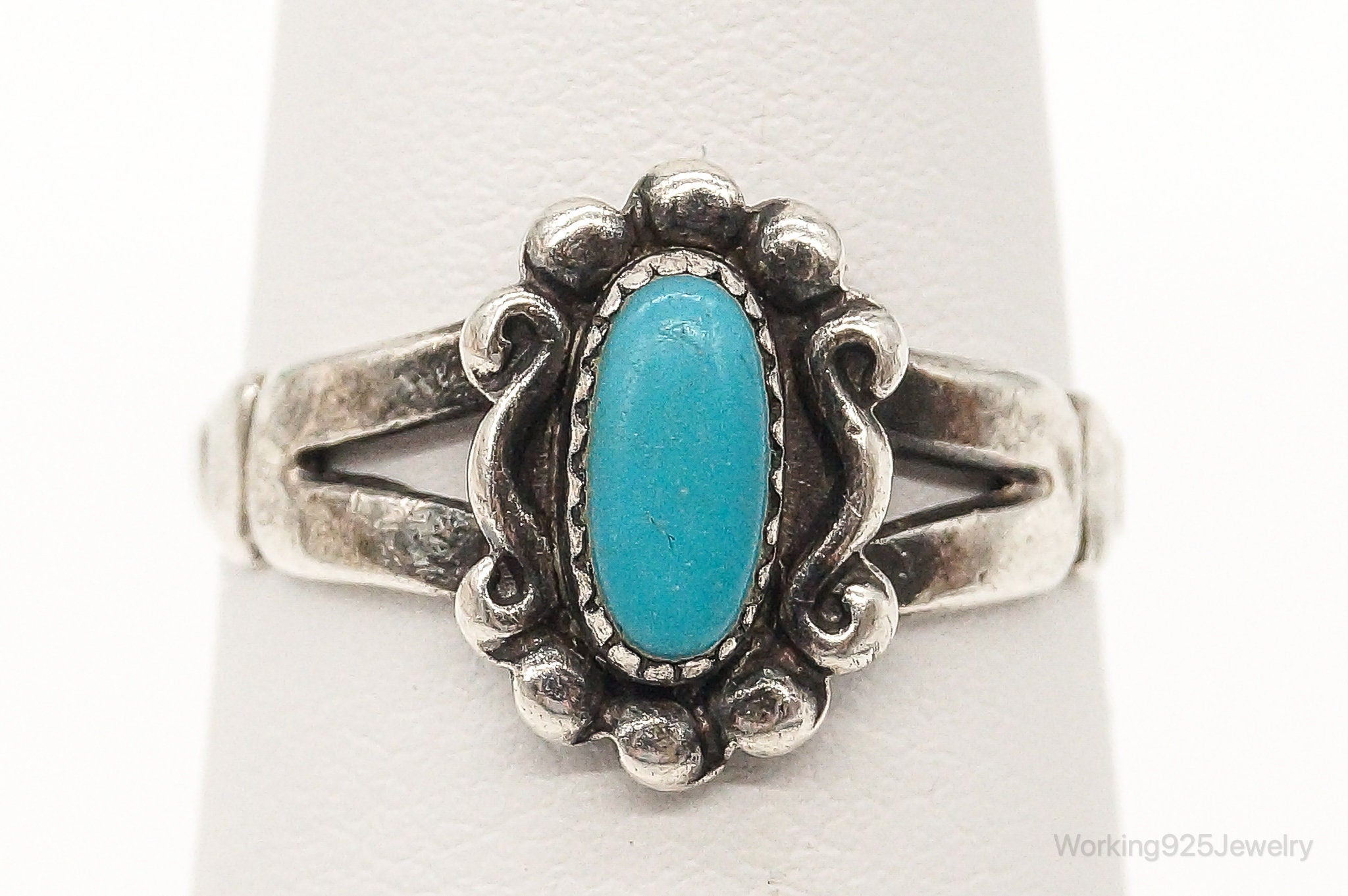 Vintage Bell Trading Post Turquoise Sterling Silver Ring - Size 6.5