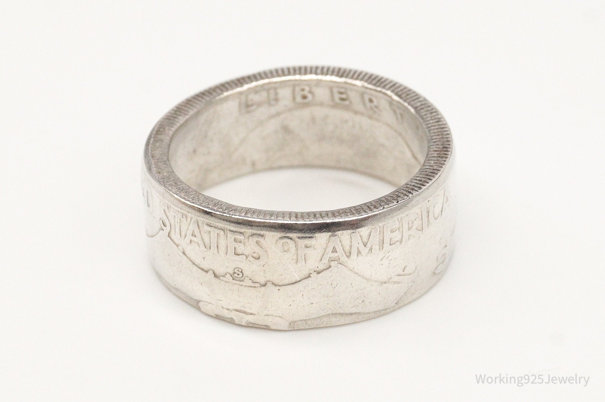 Vintage 1952 Half Dollar Silver Ring - Size 10.75