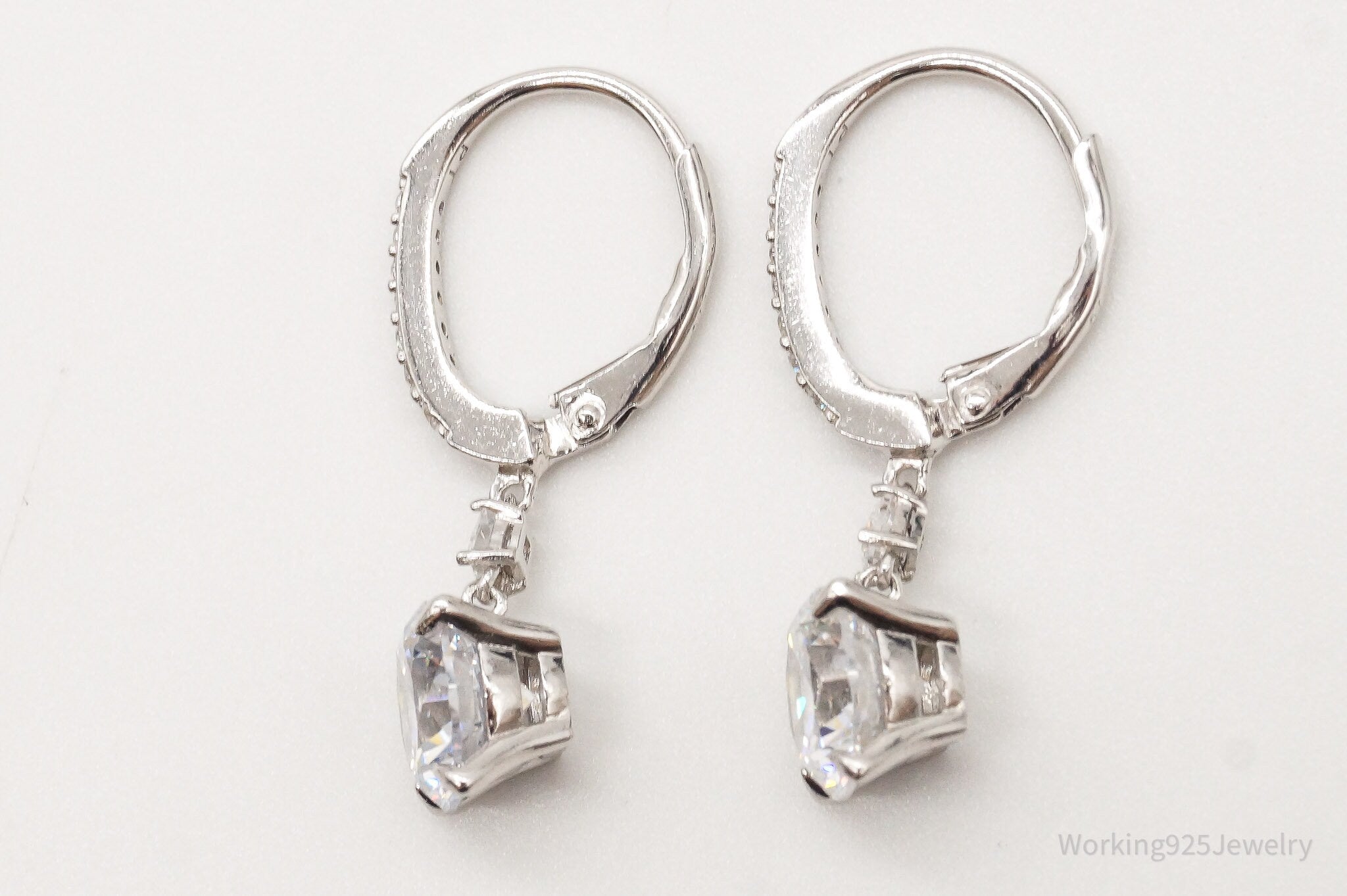 Vintage Cubic Zirconia Sterling Silver Earrings