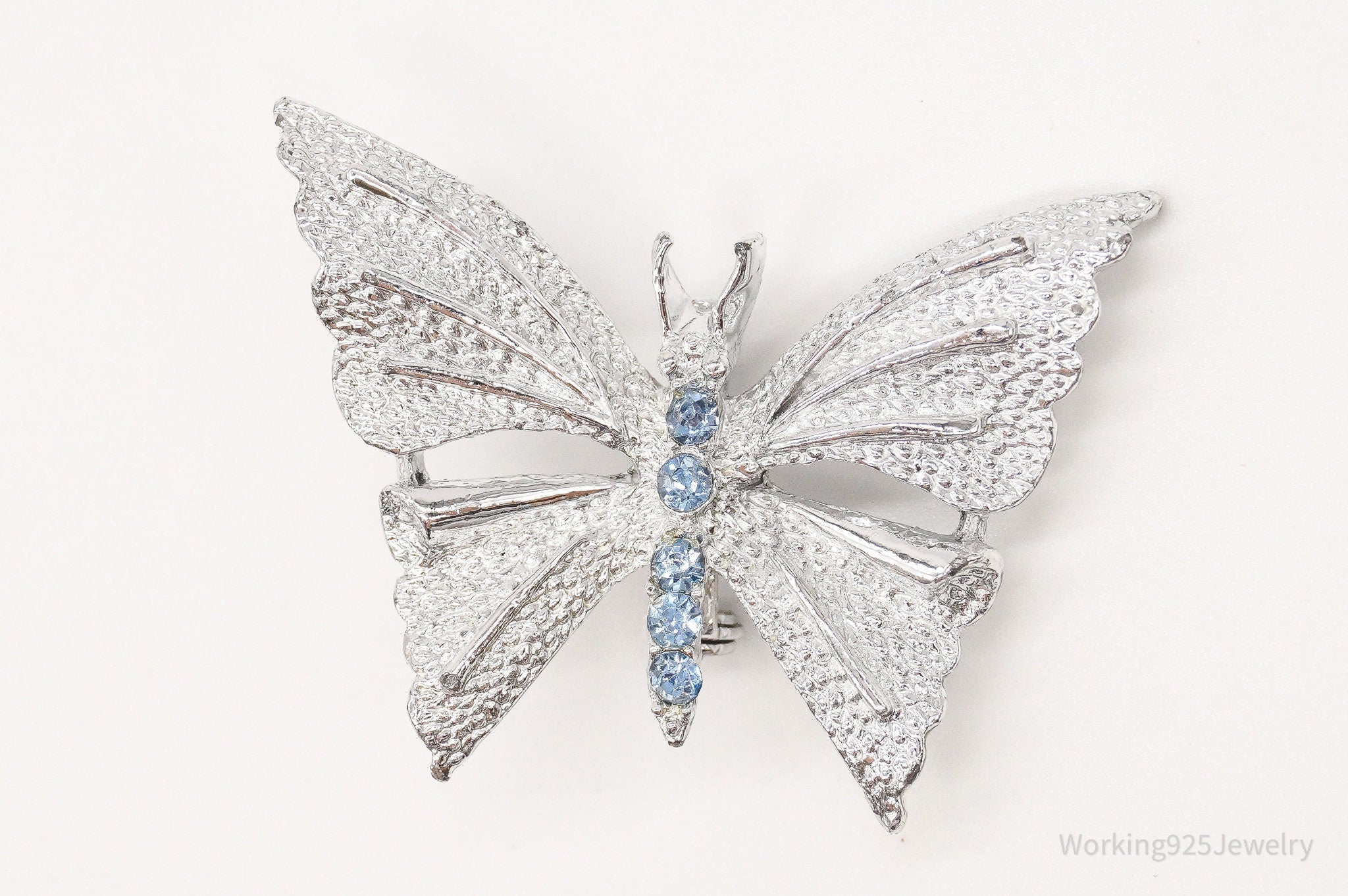 Large Vintage 1960s Designer Gerrys Rhinestone Butterfly Brooch Pin